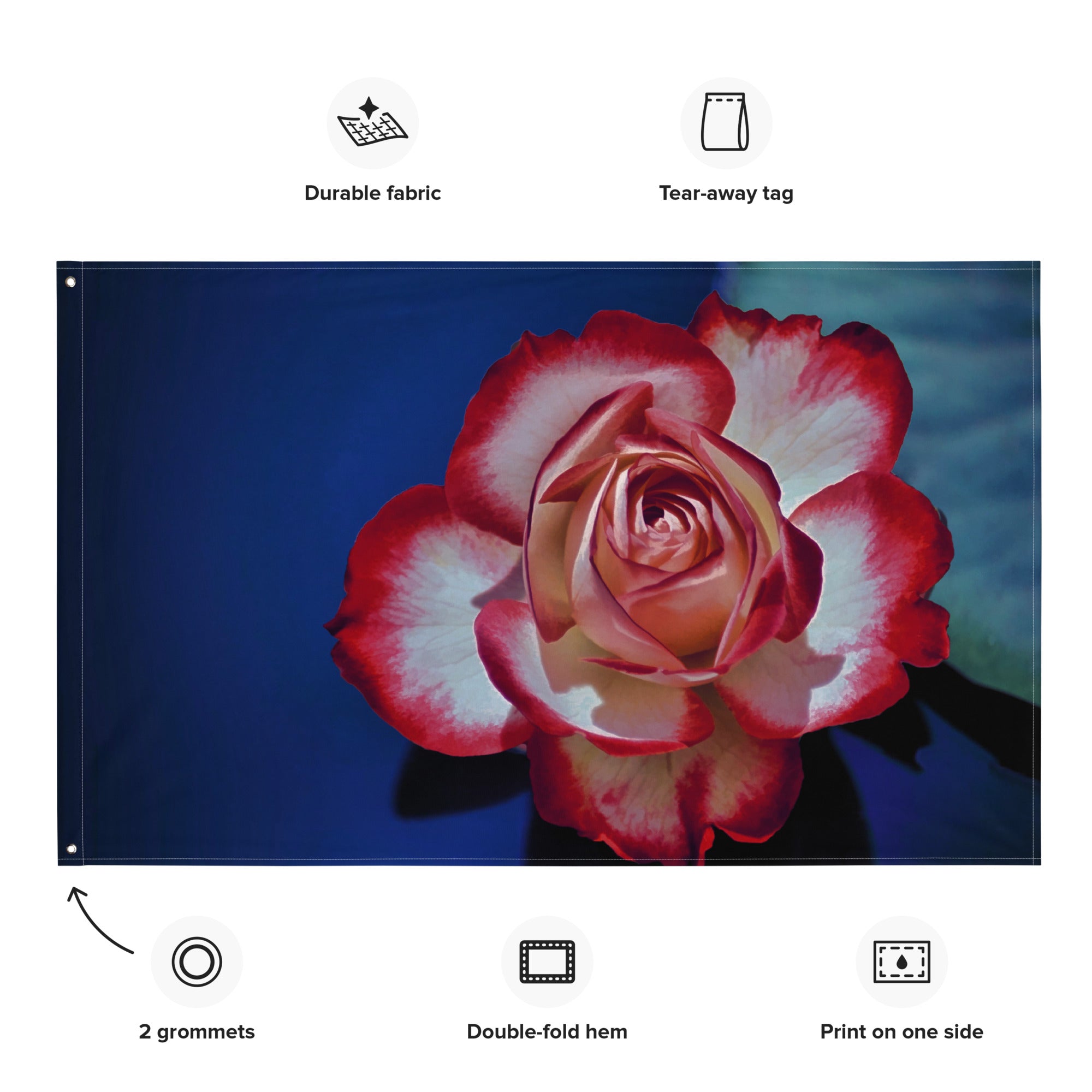 Lily Flower Painting  2 Flag Tapestry-1