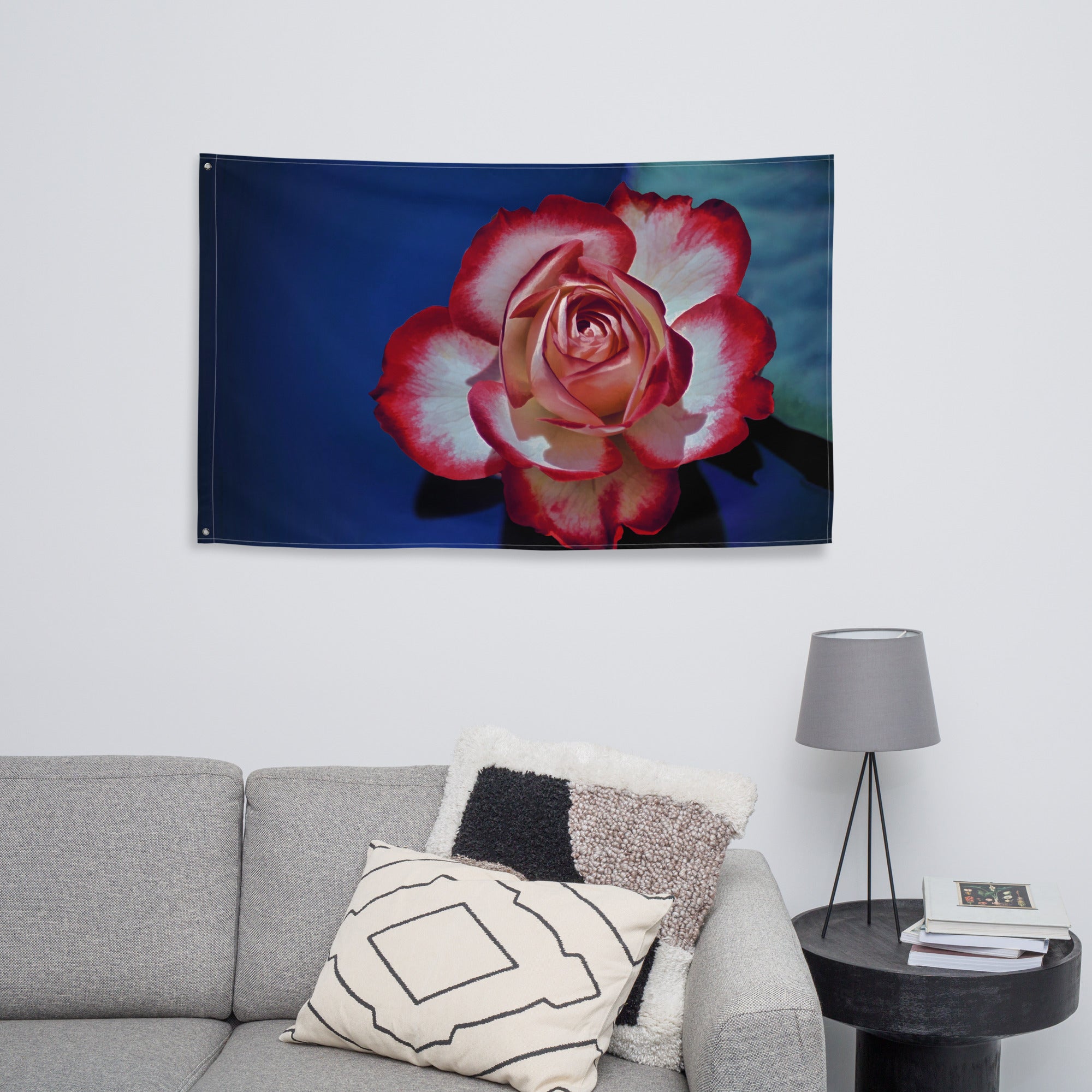 Lily Flower Painting  2 Flag Tapestry-3