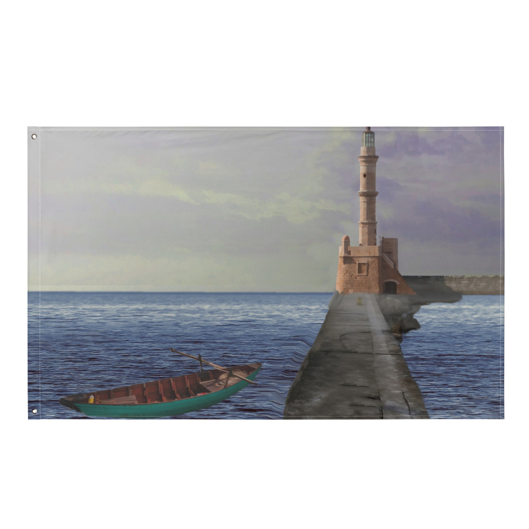 Path to Lighthouse Painting Flag Tapestry-0