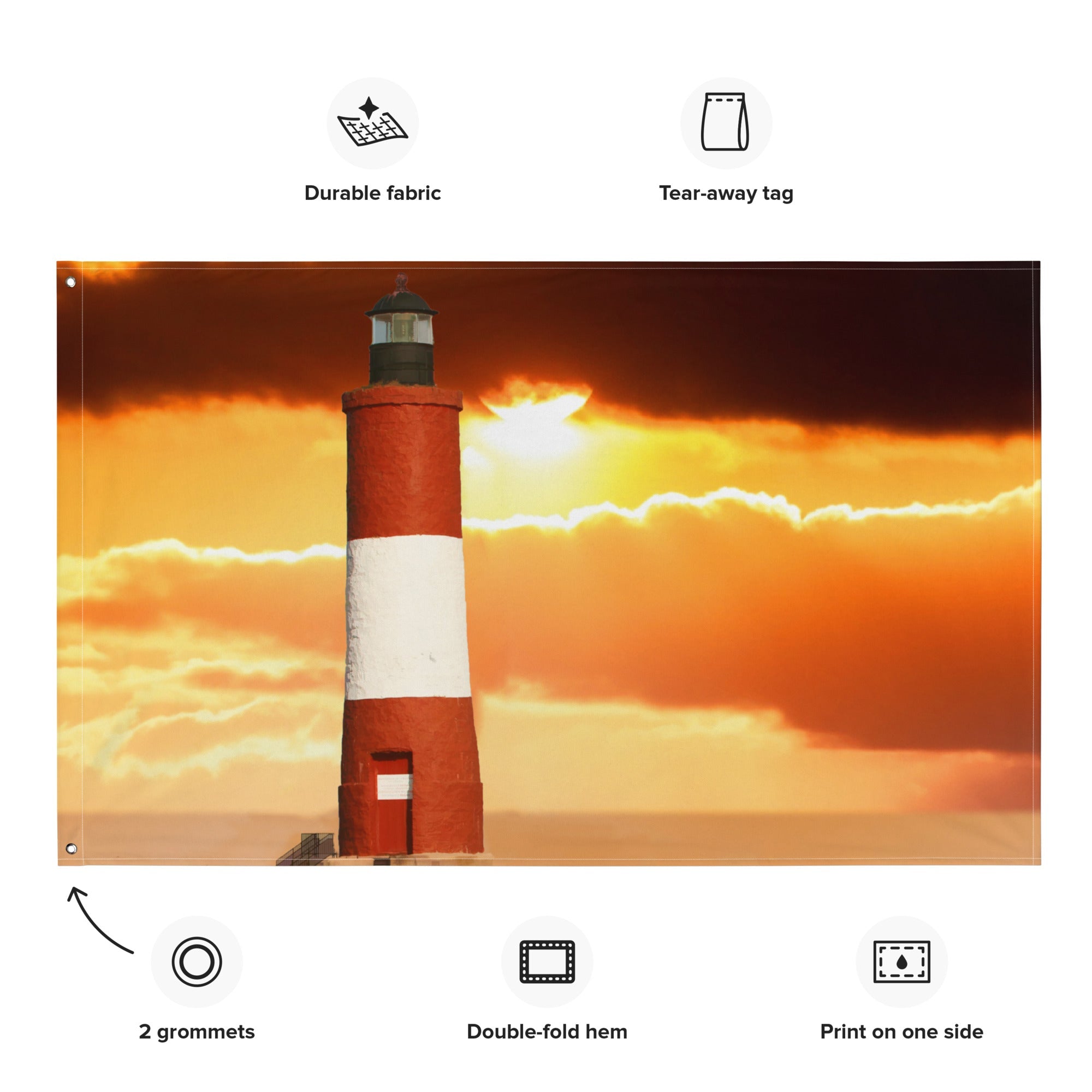 Lighthouse Painting Flag Tapestry-1