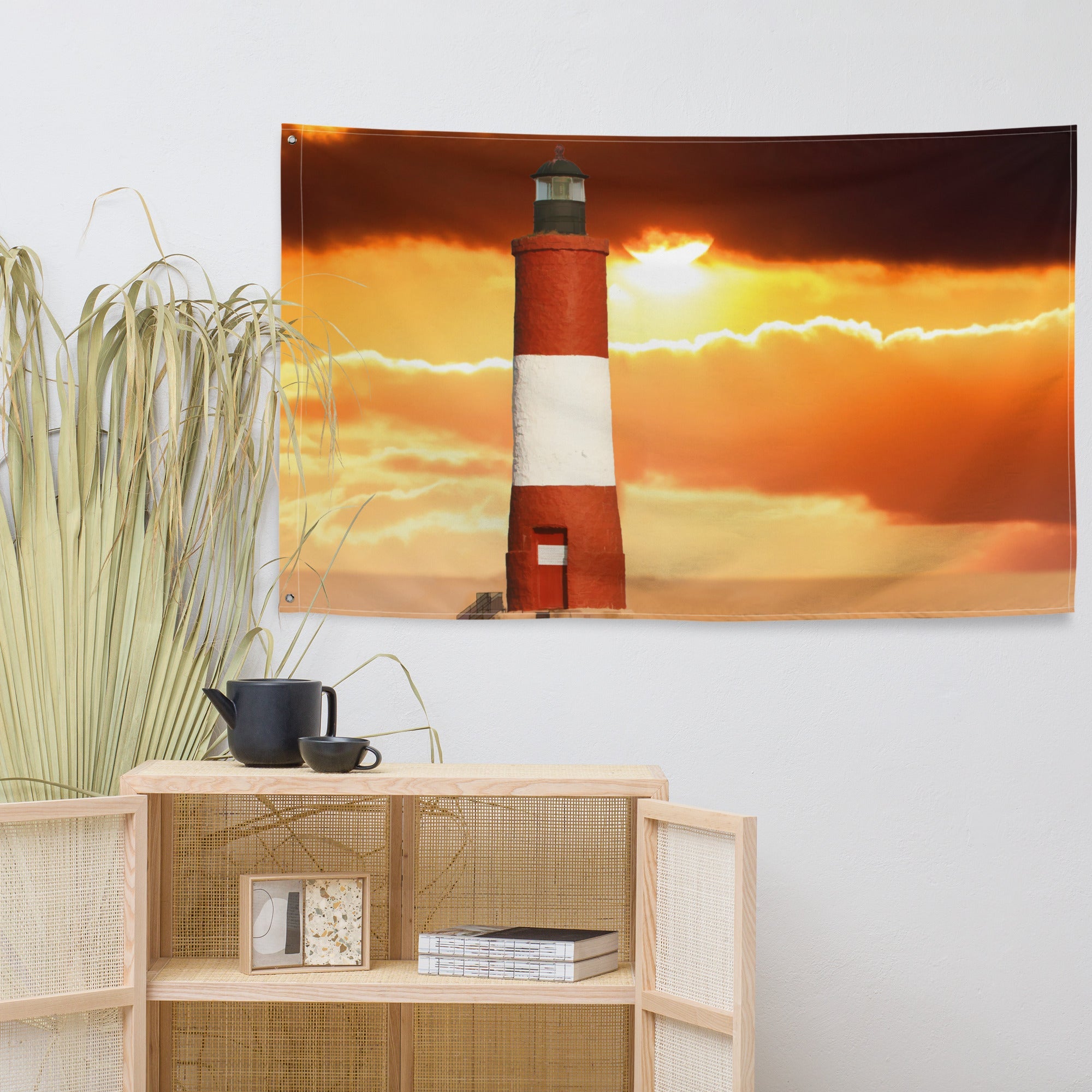 Lighthouse Painting Flag Tapestry-4