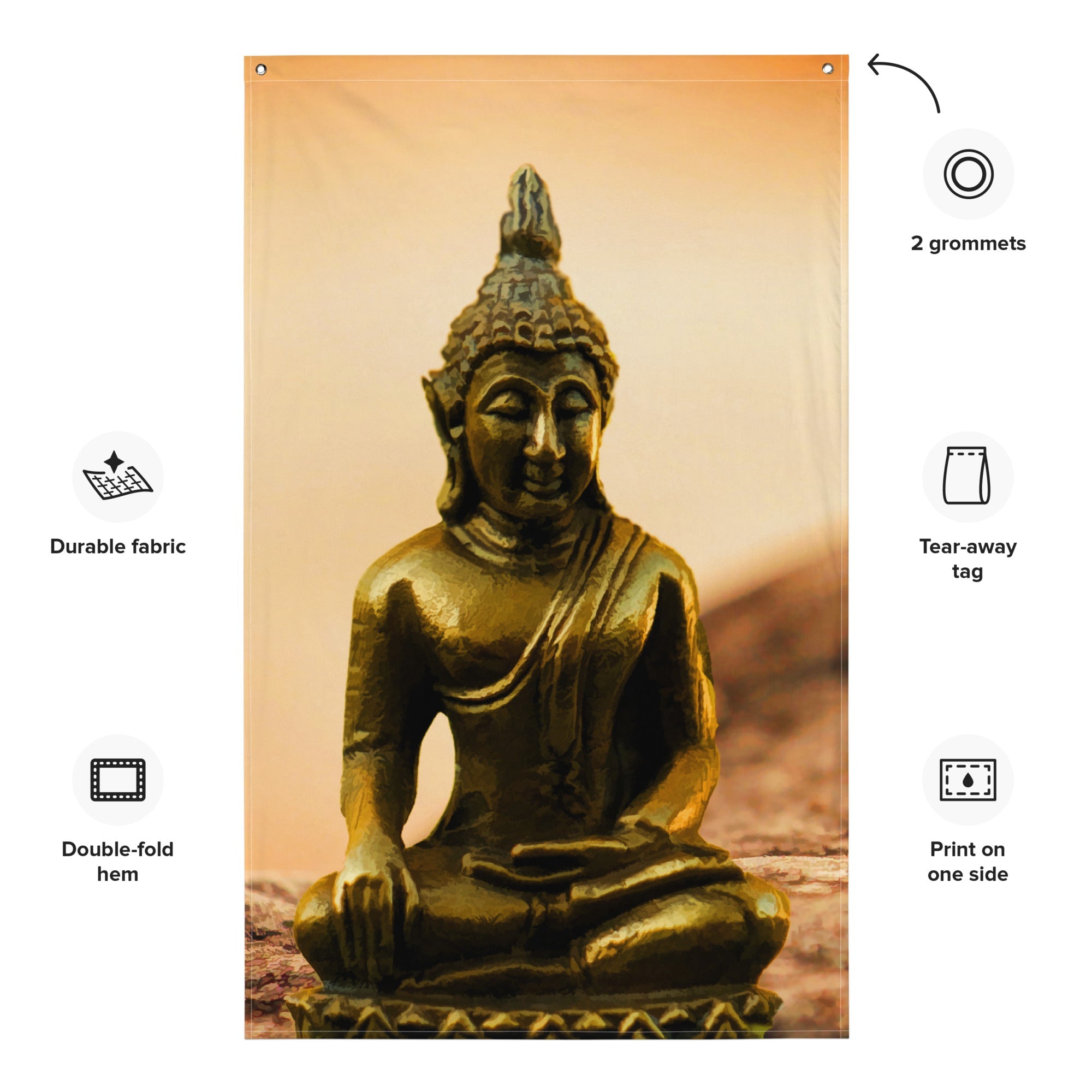 Buddha Painting Flag Tapestry-1