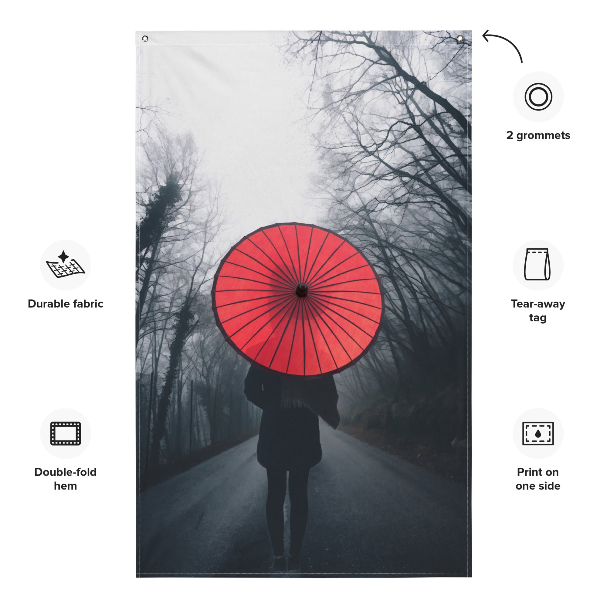 Way to Home Umbrella Painting Flag Tapestry-1