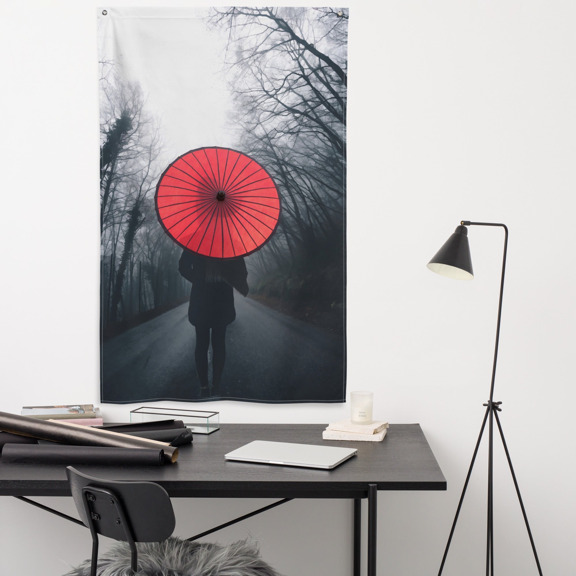 Way to Home Umbrella Painting Flag Tapestry-3