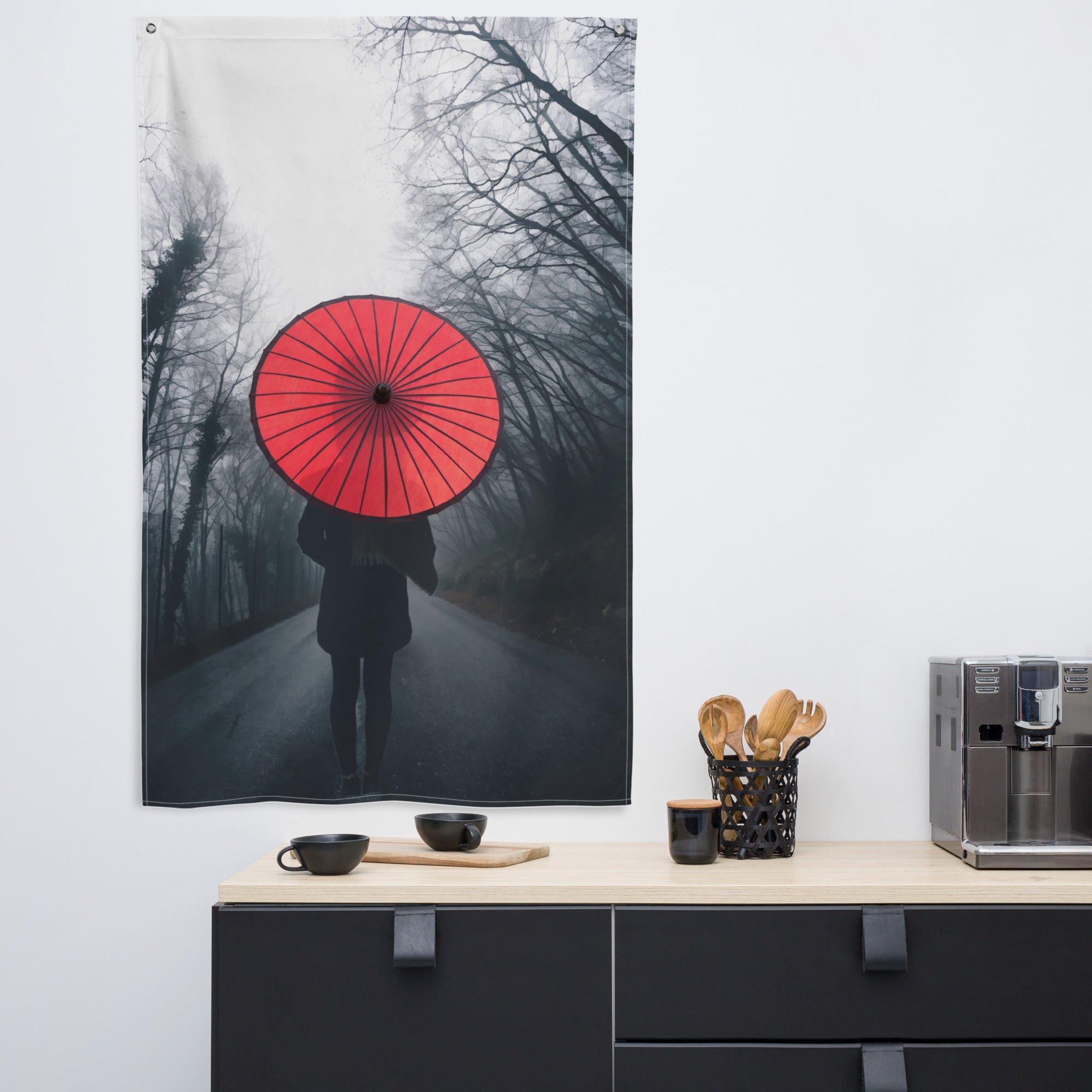 Way to Home Umbrella Painting Flag Tapestry-4