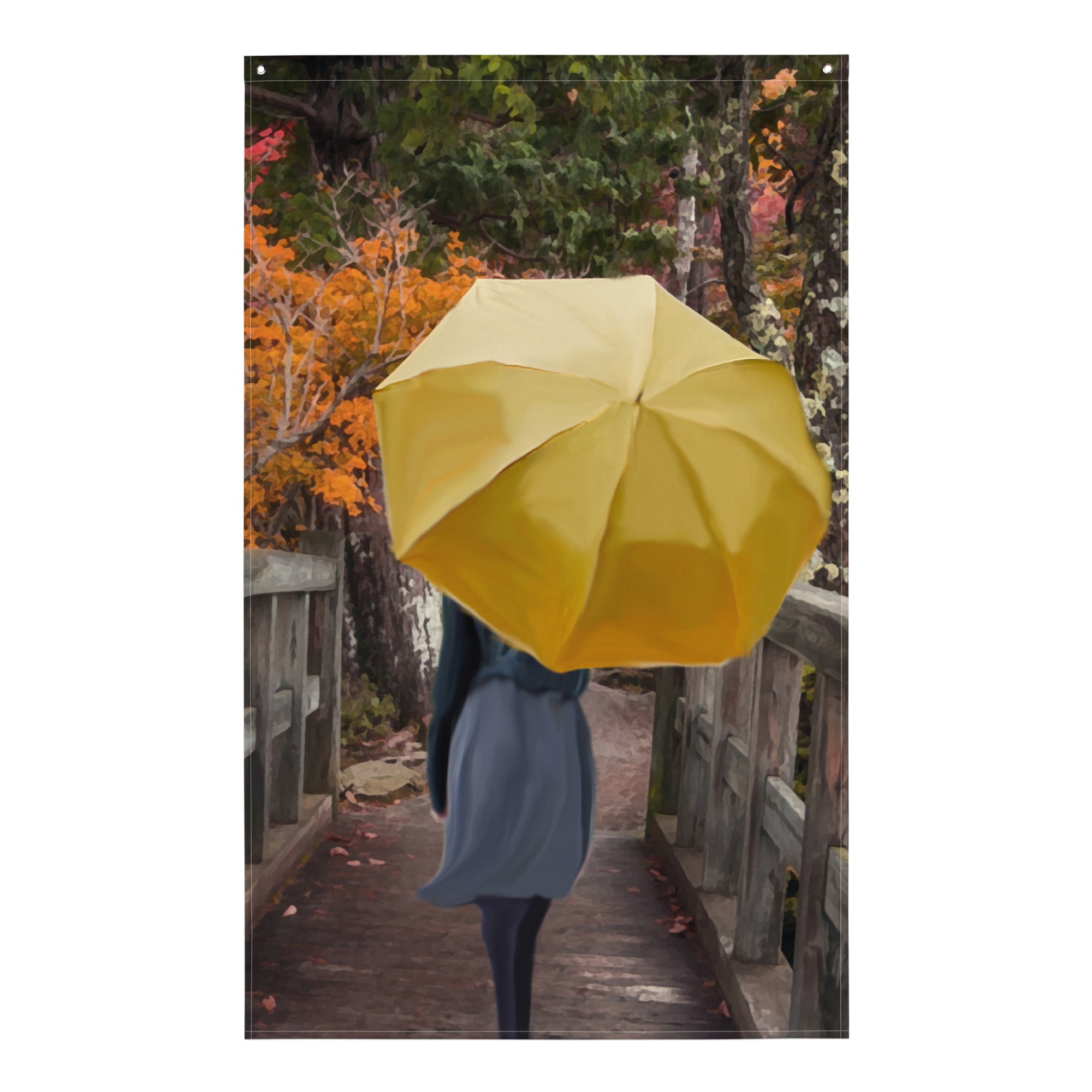 Women Umbrella Painting Flag Tapestry-0