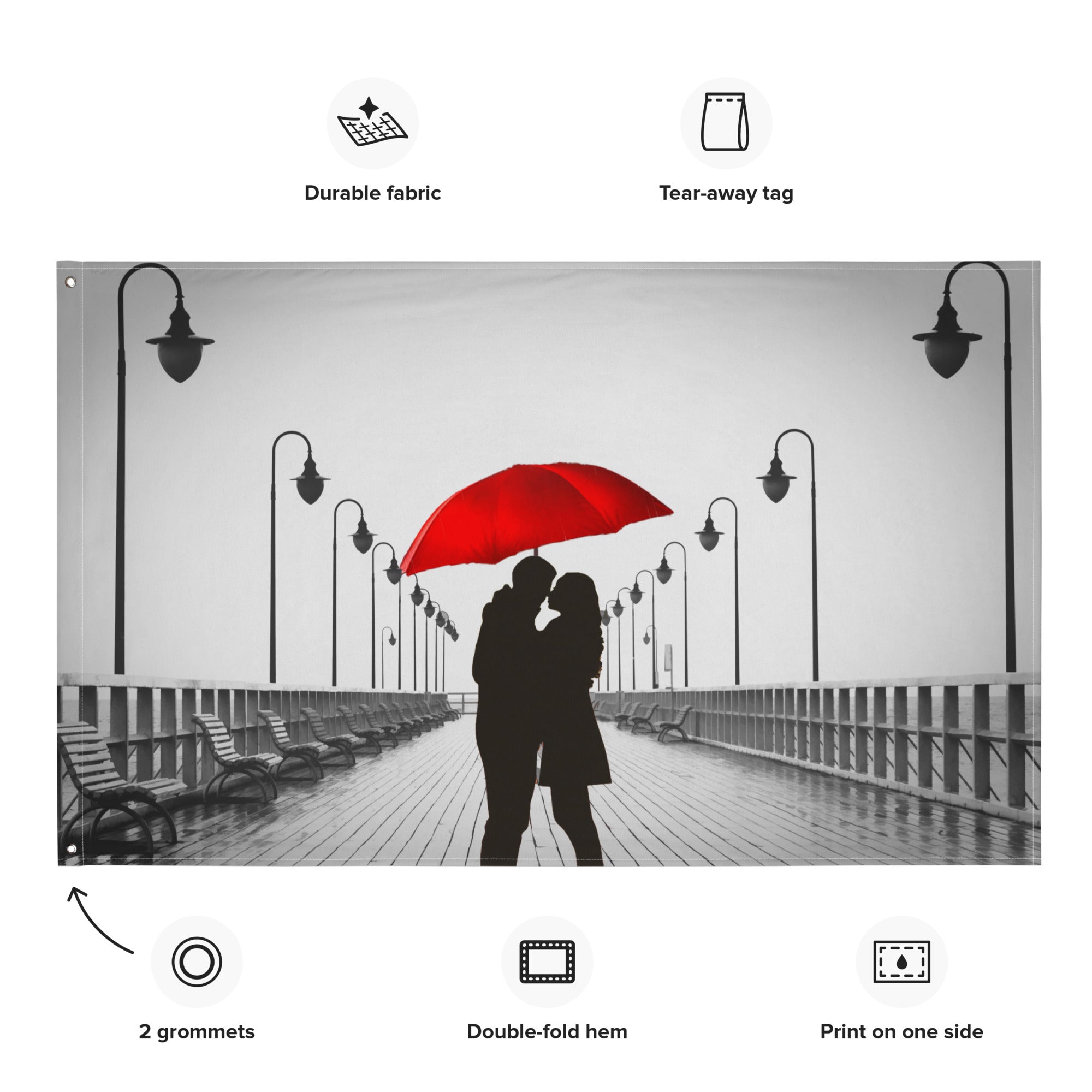 Love in The Air Bridge Painting Flag Tapestry-1