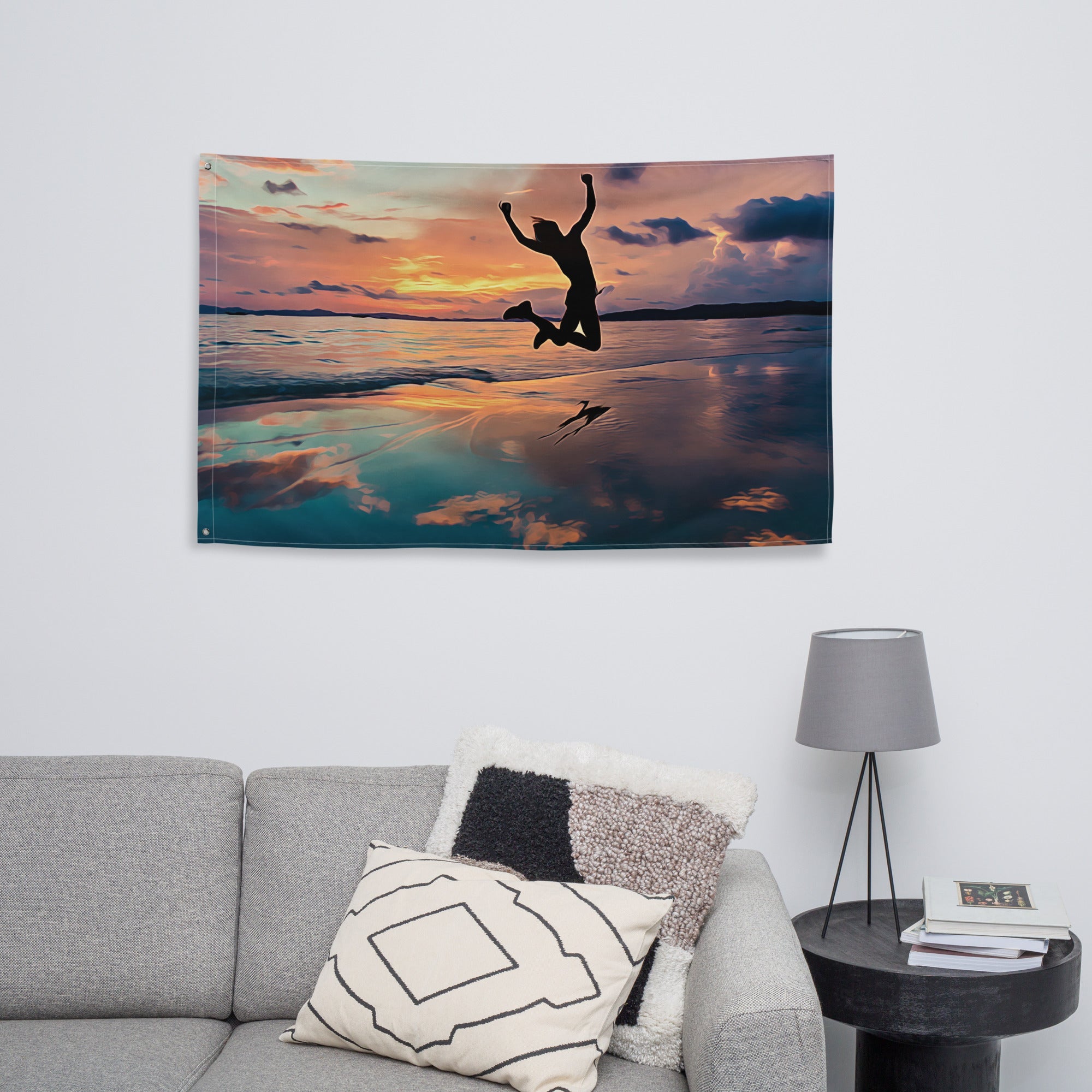 Love in the Air Painting Flag Tapestry-3