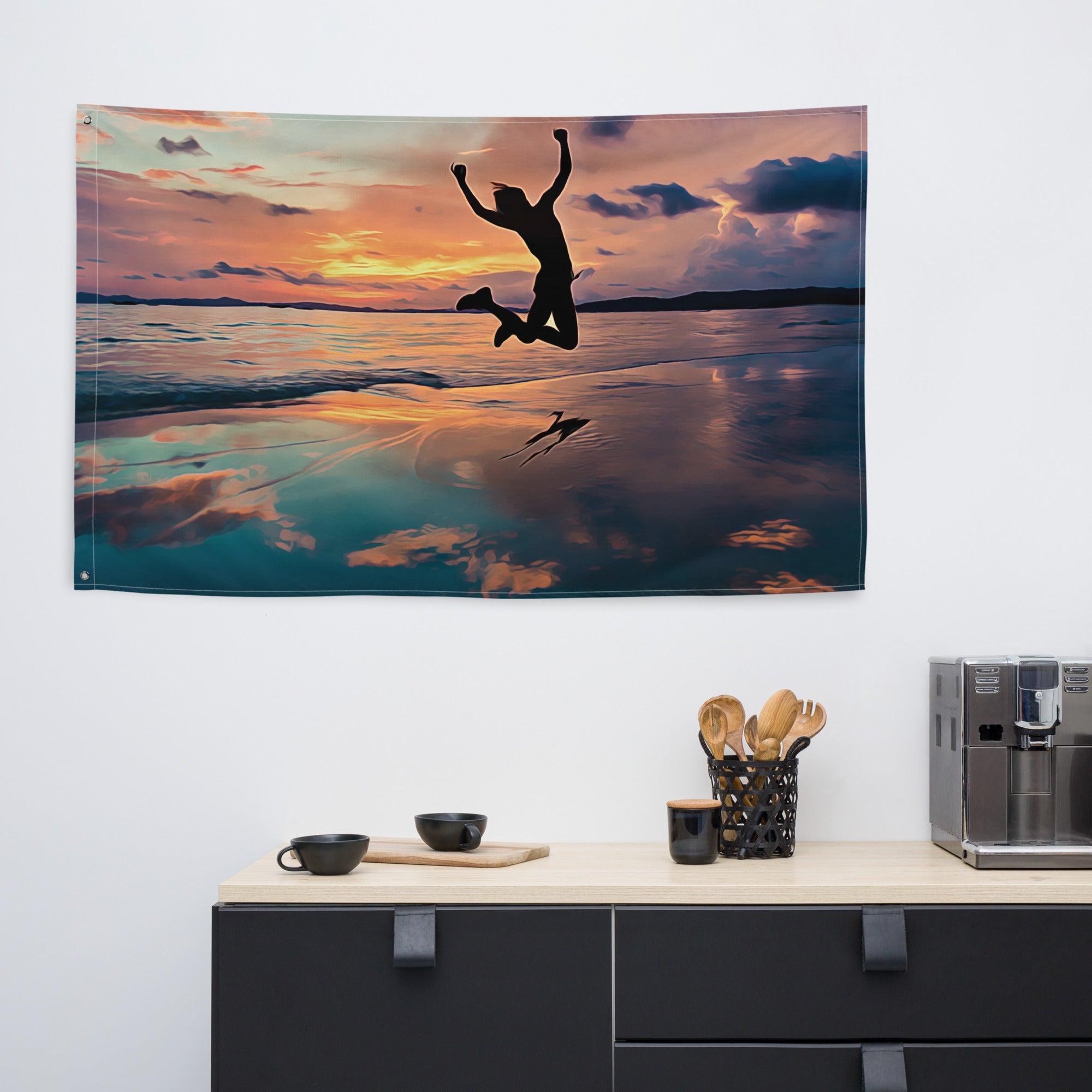 Love in the Air Painting Flag Tapestry-4