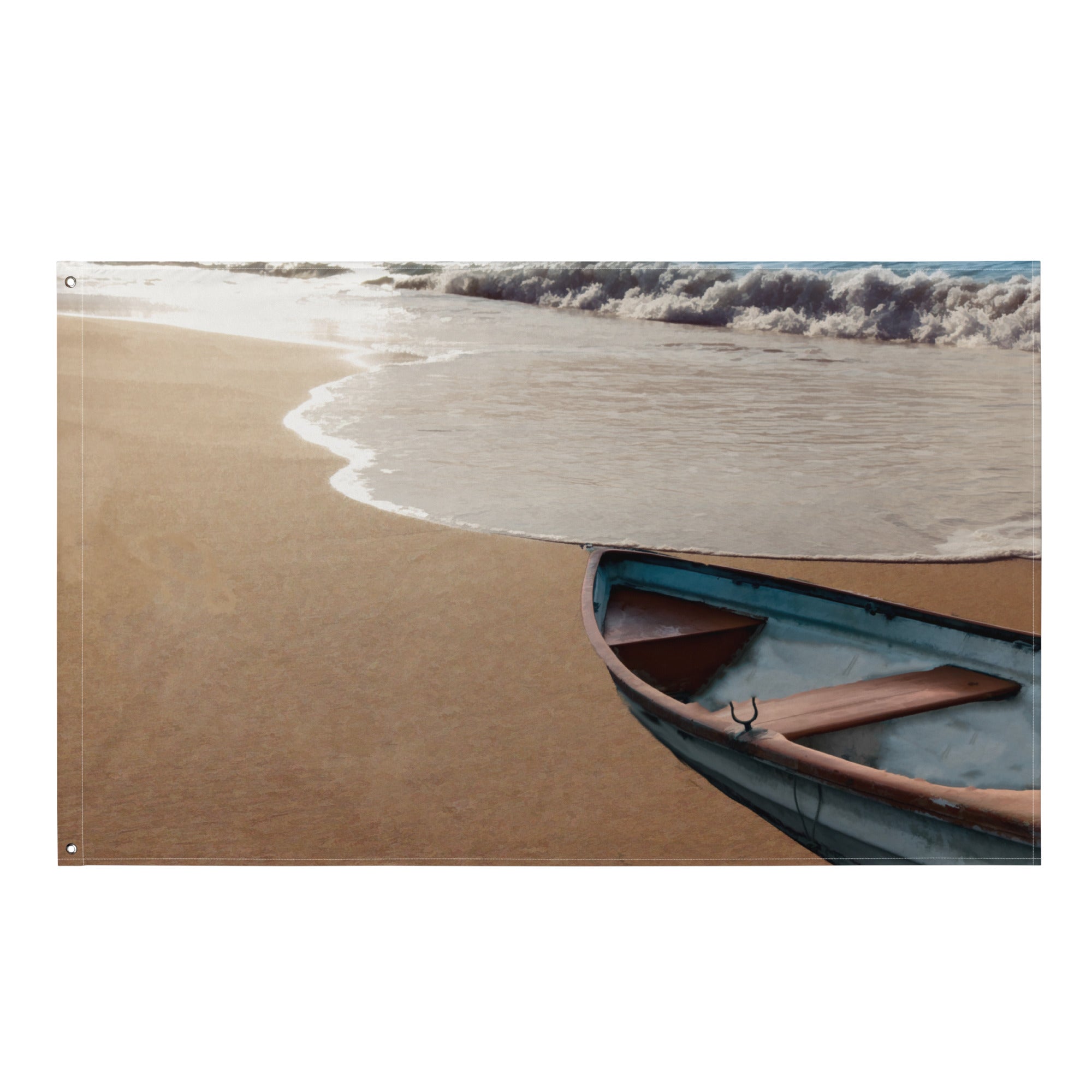 Ocean Paint Boat Painting Flag Tapestry-0