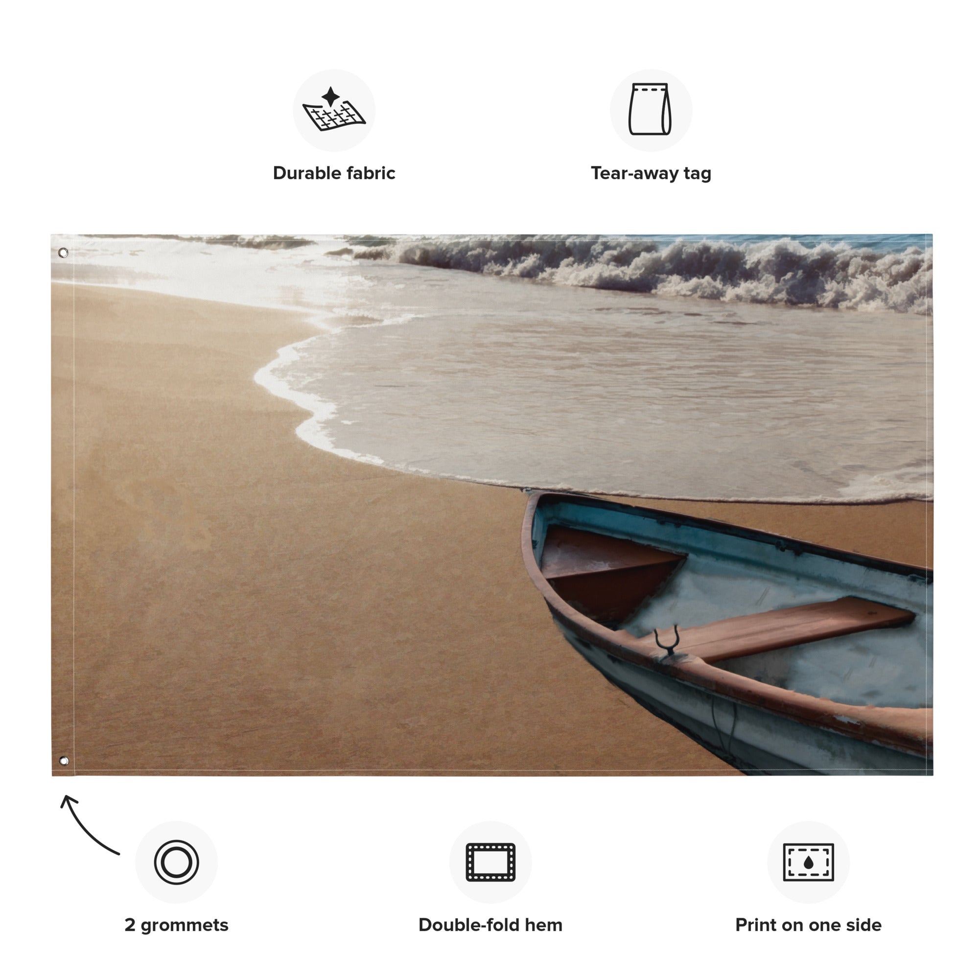 Ocean Paint Boat Painting Flag Tapestry-1