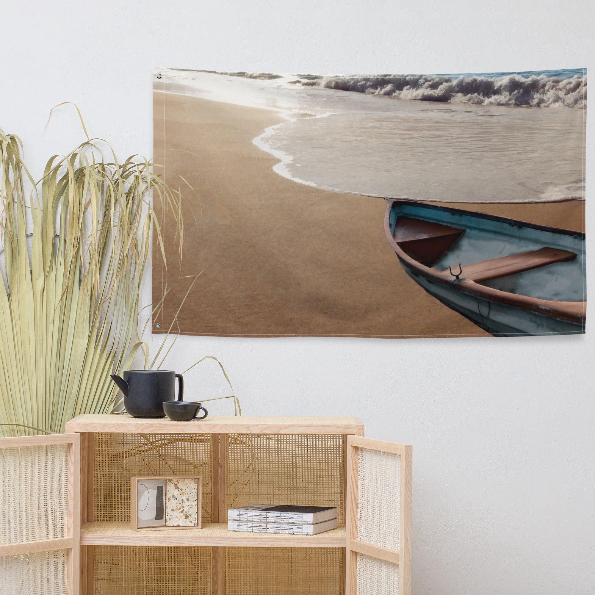 Ocean Paint Boat Painting Flag Tapestry-4