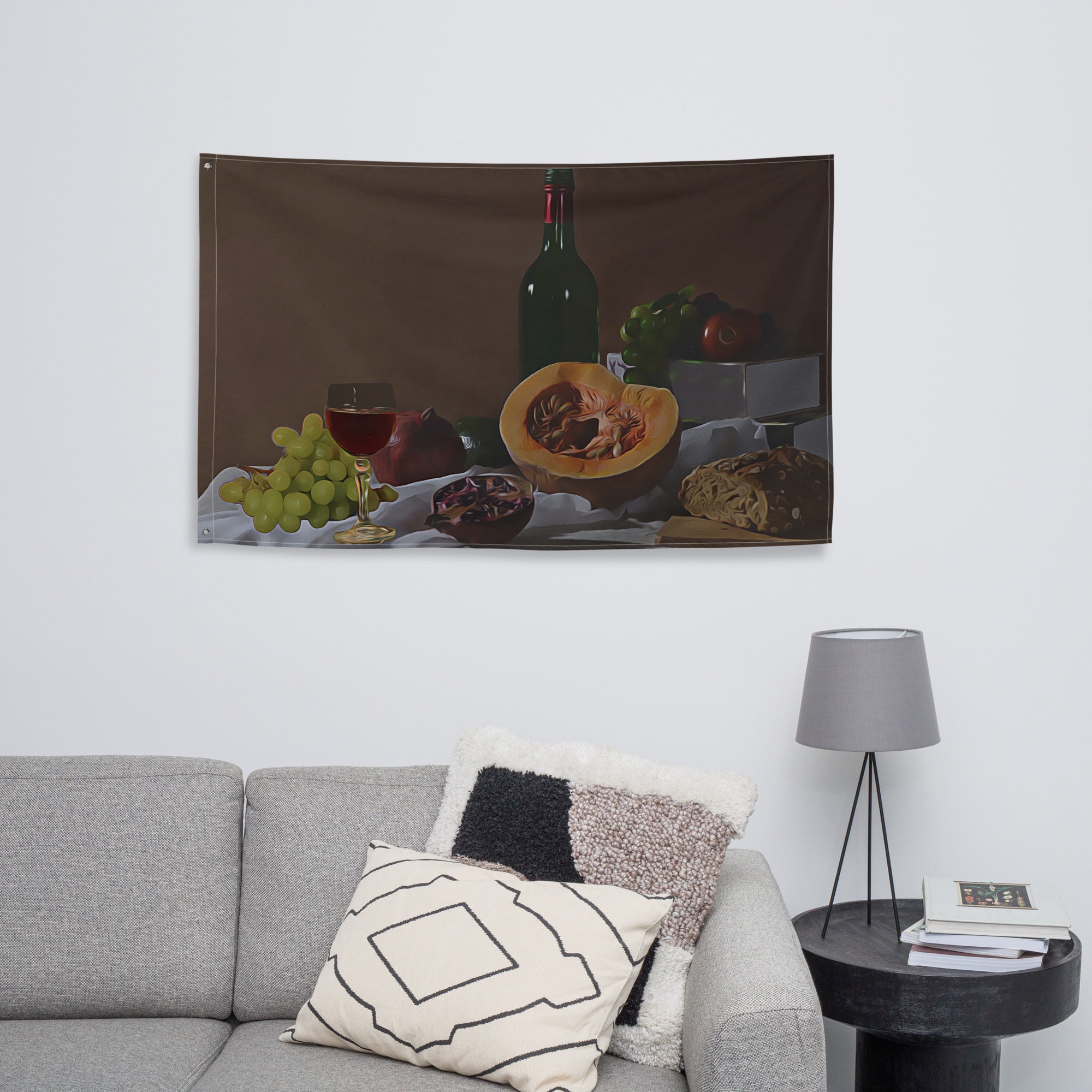Still Life  Fruit  Painting Flag Tapestry-3