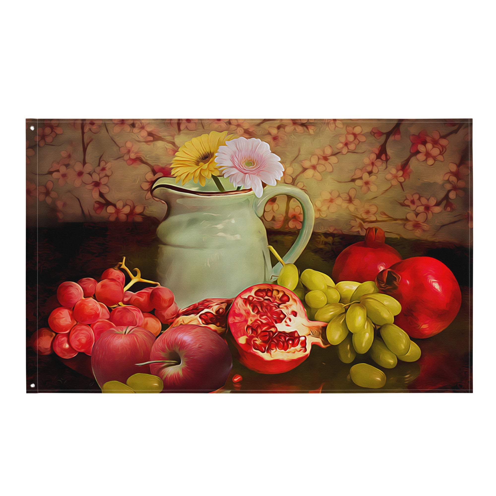 Fruits Painting 2 Flag Tapestry-0