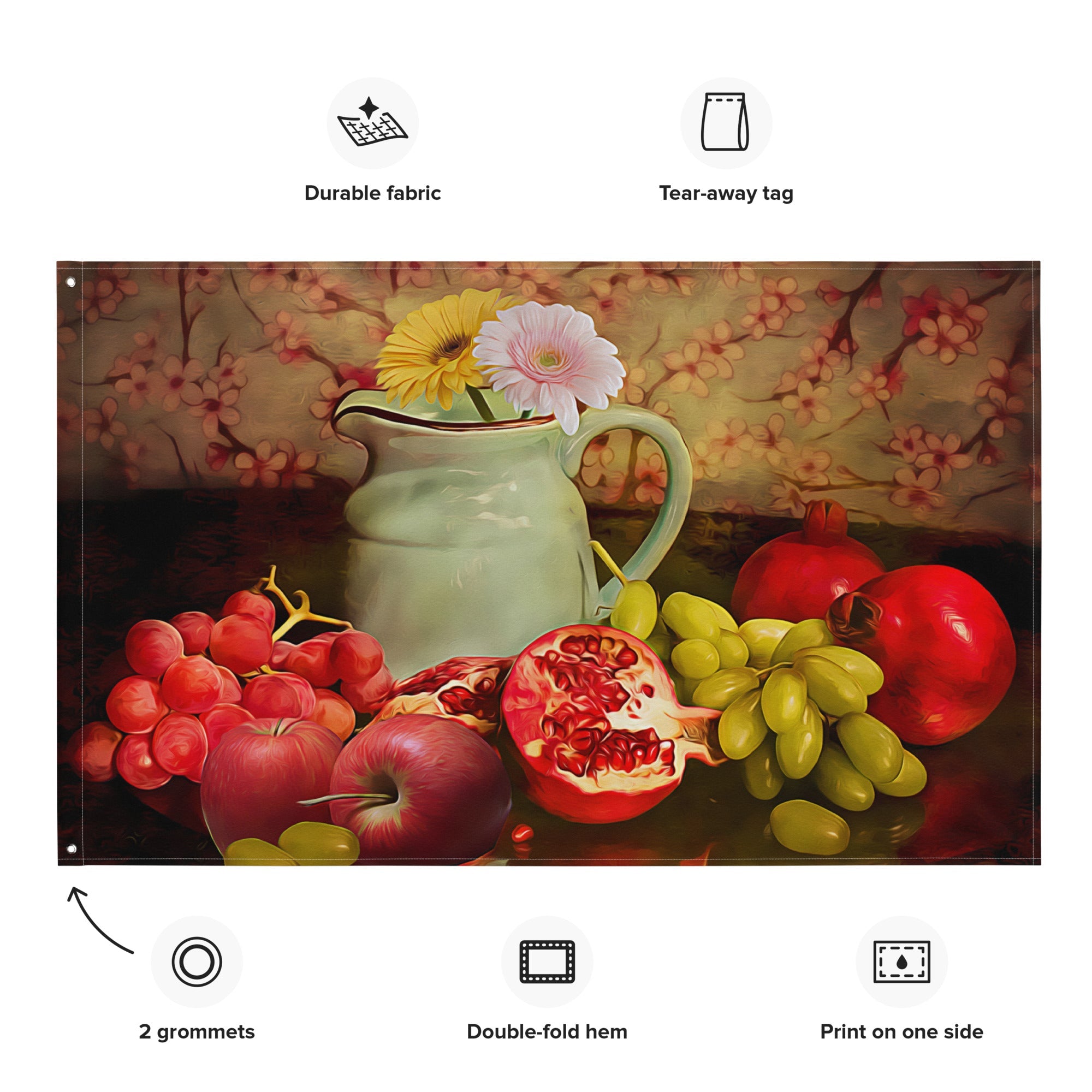 Fruits Painting 2 Flag Tapestry-1