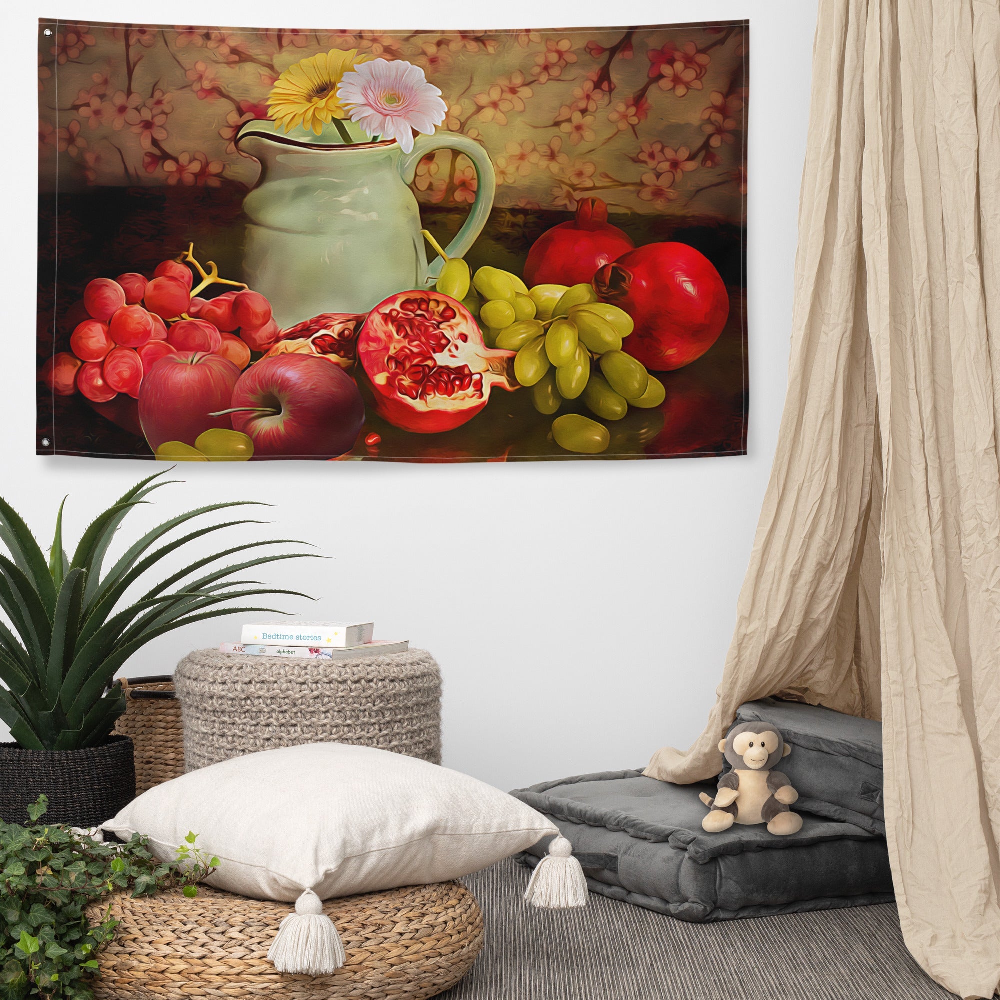 Fruits Painting 2 Flag Tapestry-4