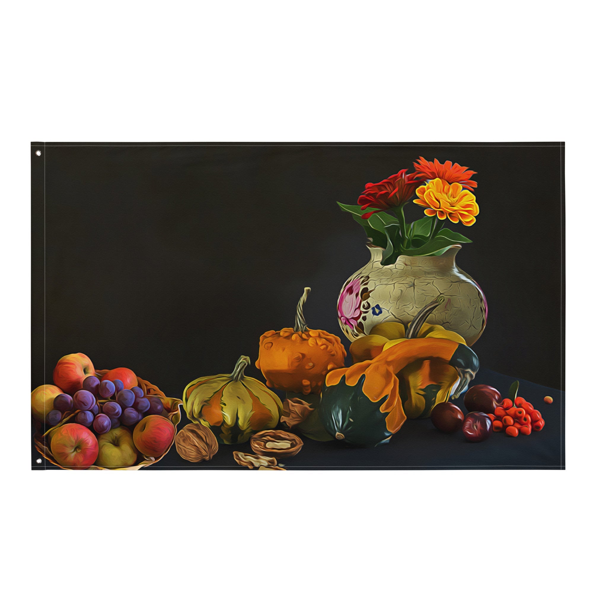 Fruits Painting 3 Flag Tapestry-0