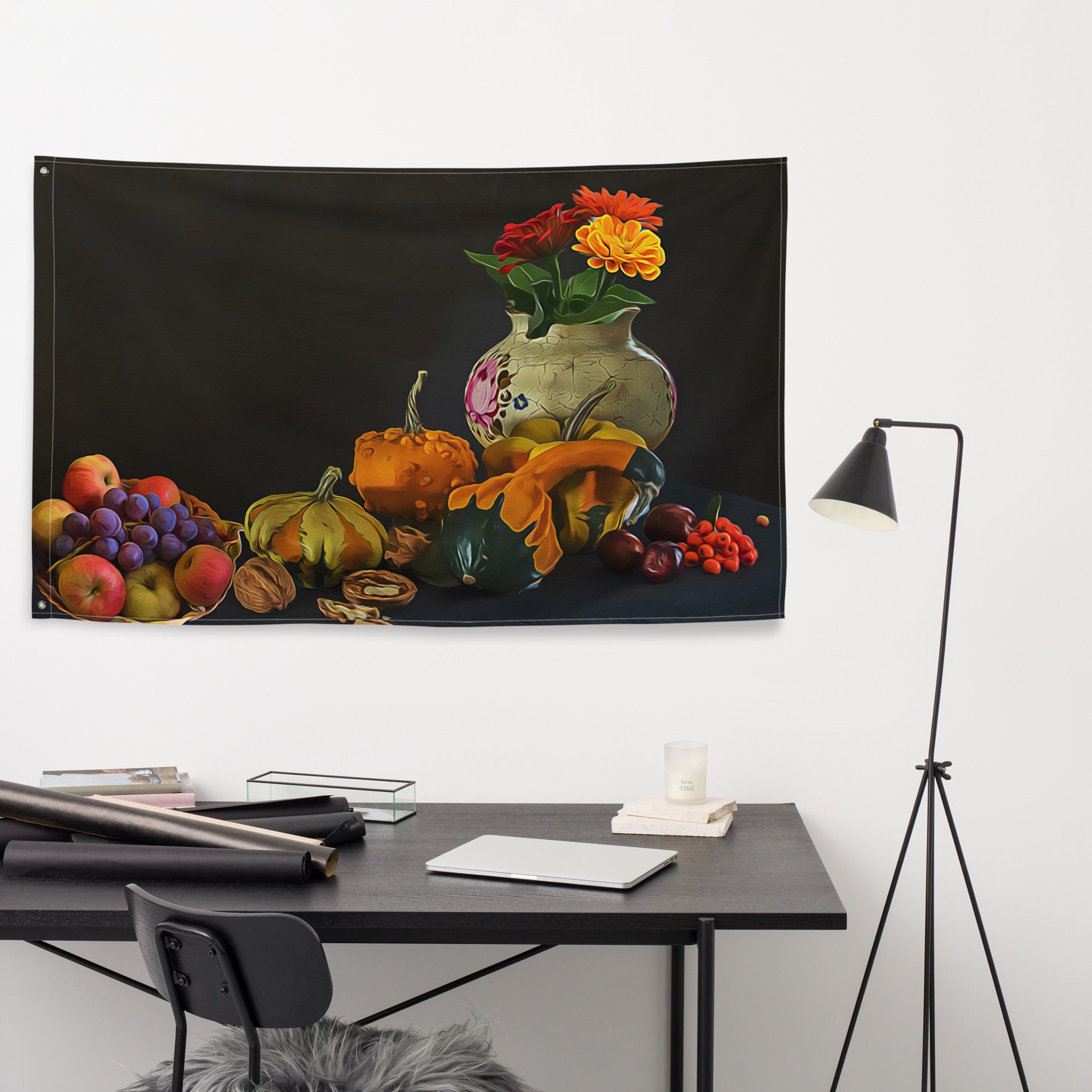 Fruits Painting 3 Flag Tapestry-3