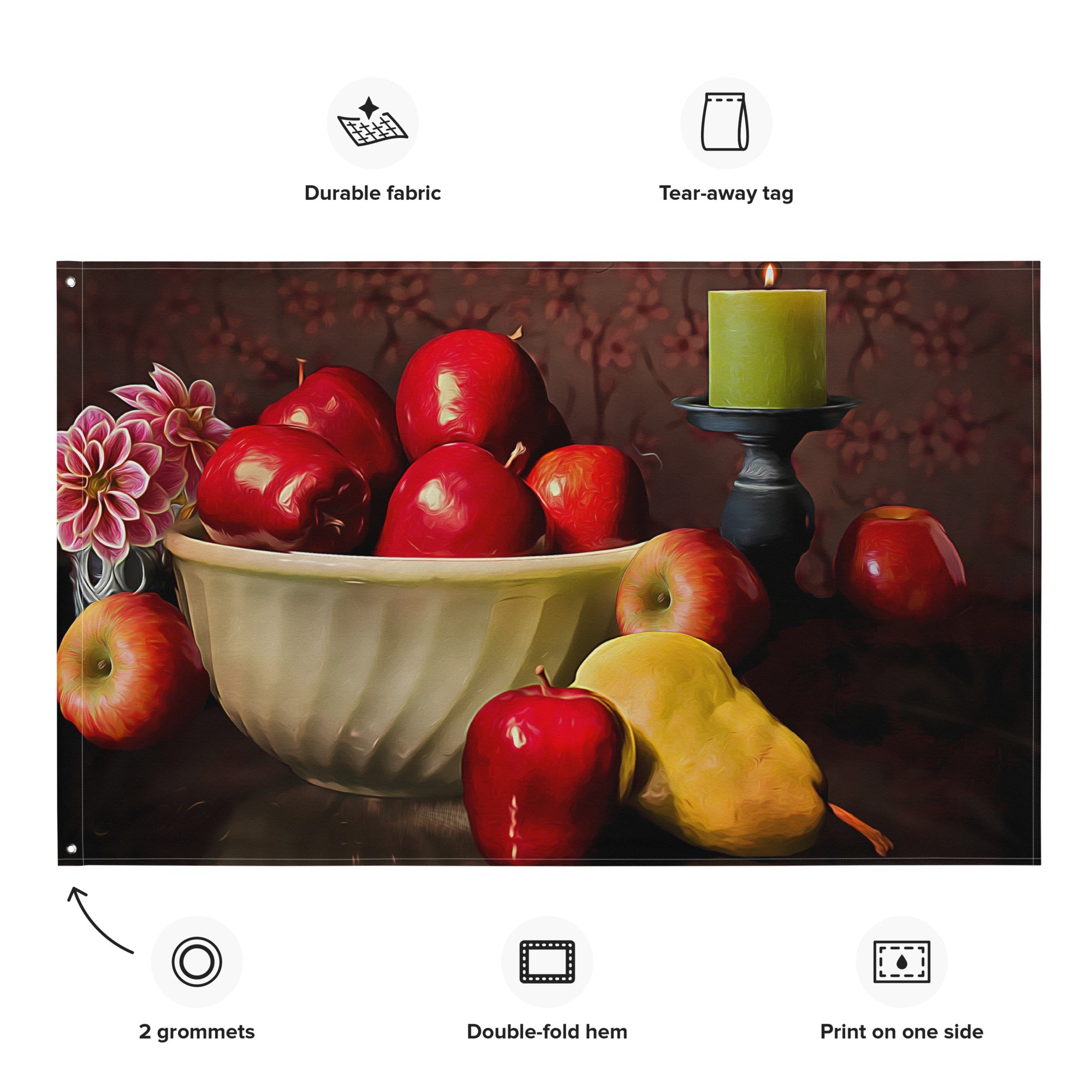 Fruits Painting 4 Flag Tapestry-1