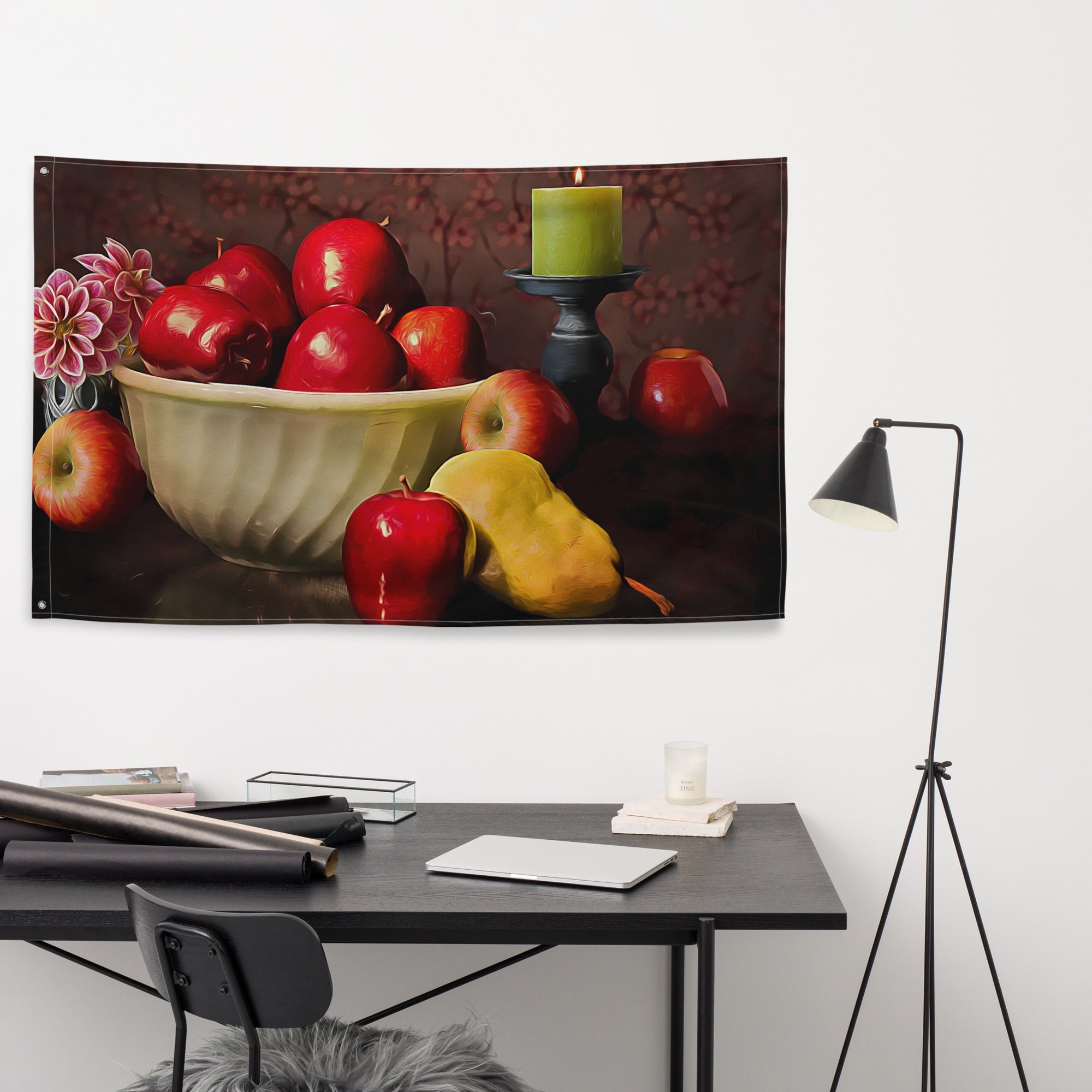 Fruits Painting 4 Flag Tapestry-3