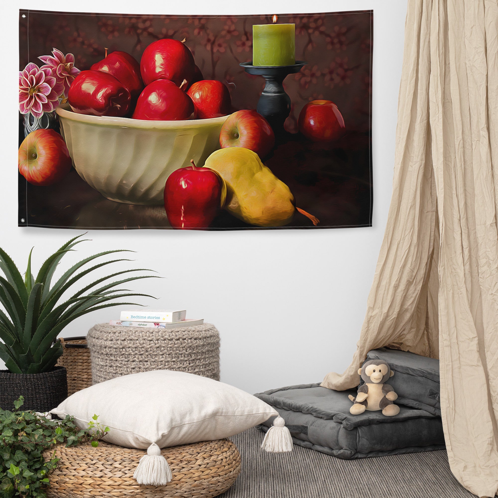 Fruits Painting 4 Flag Tapestry-4