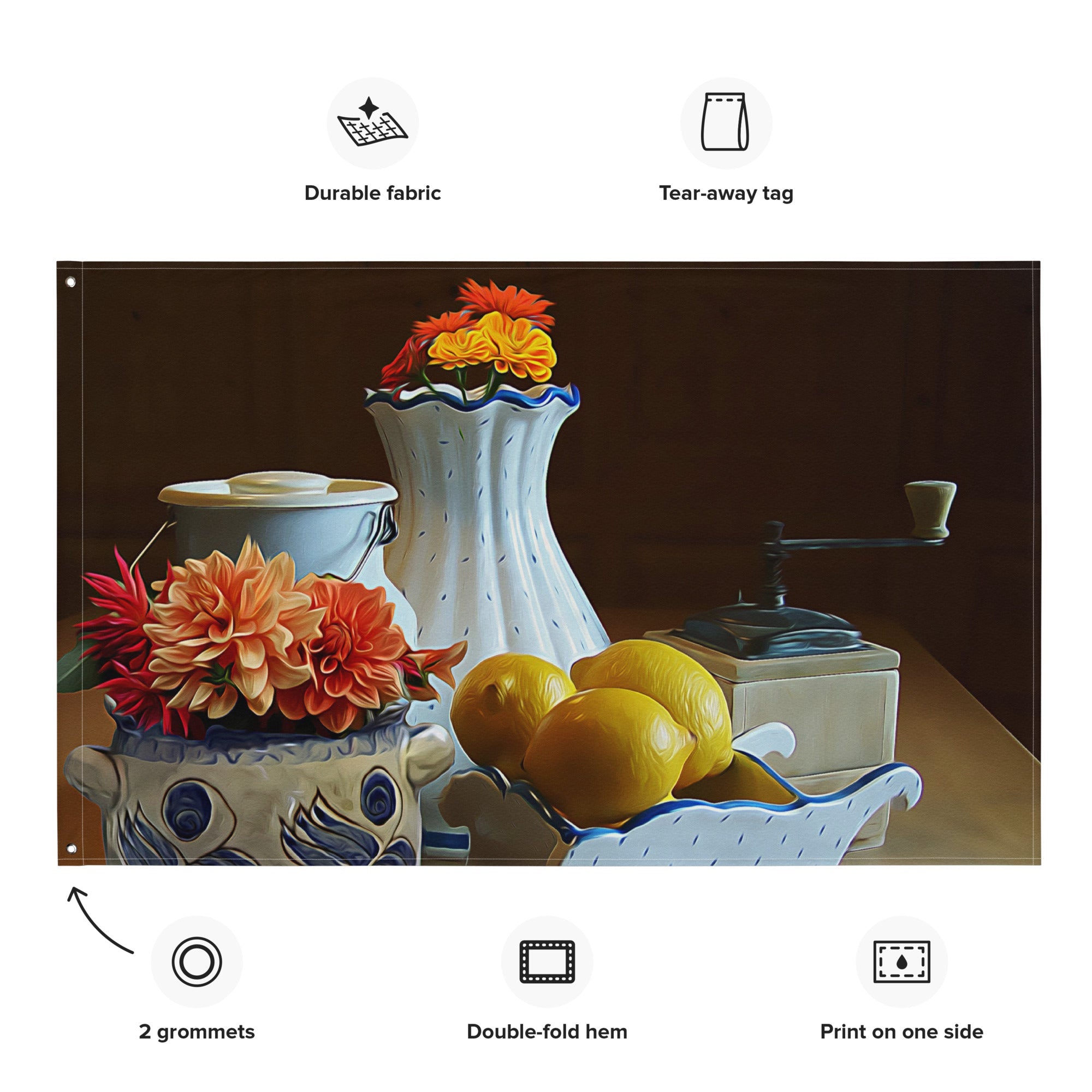 Still Life Painting 3 Flag Tapestry-1