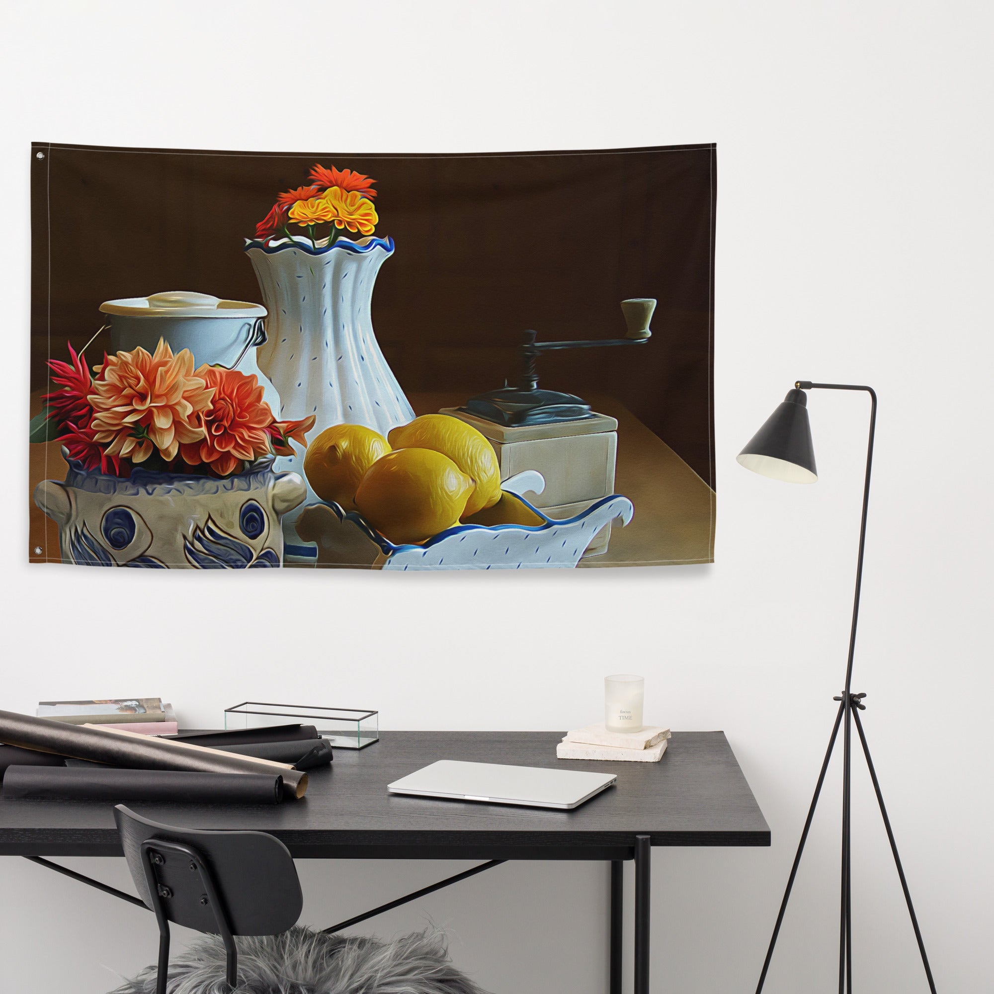 Still Life Painting 3 Flag Tapestry-3