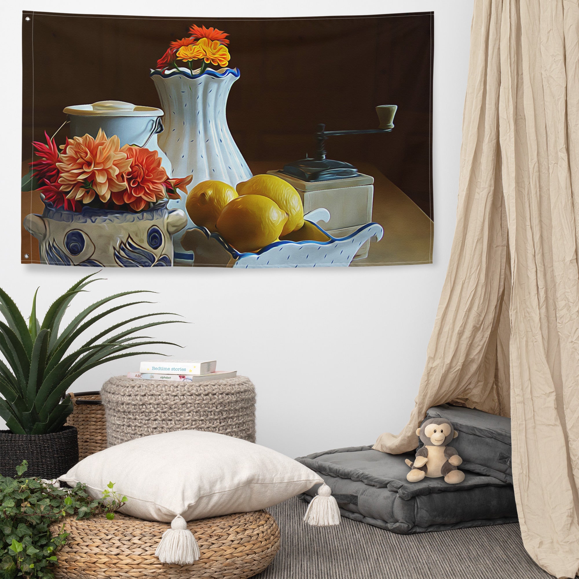 Still Life Painting 3 Flag Tapestry-4