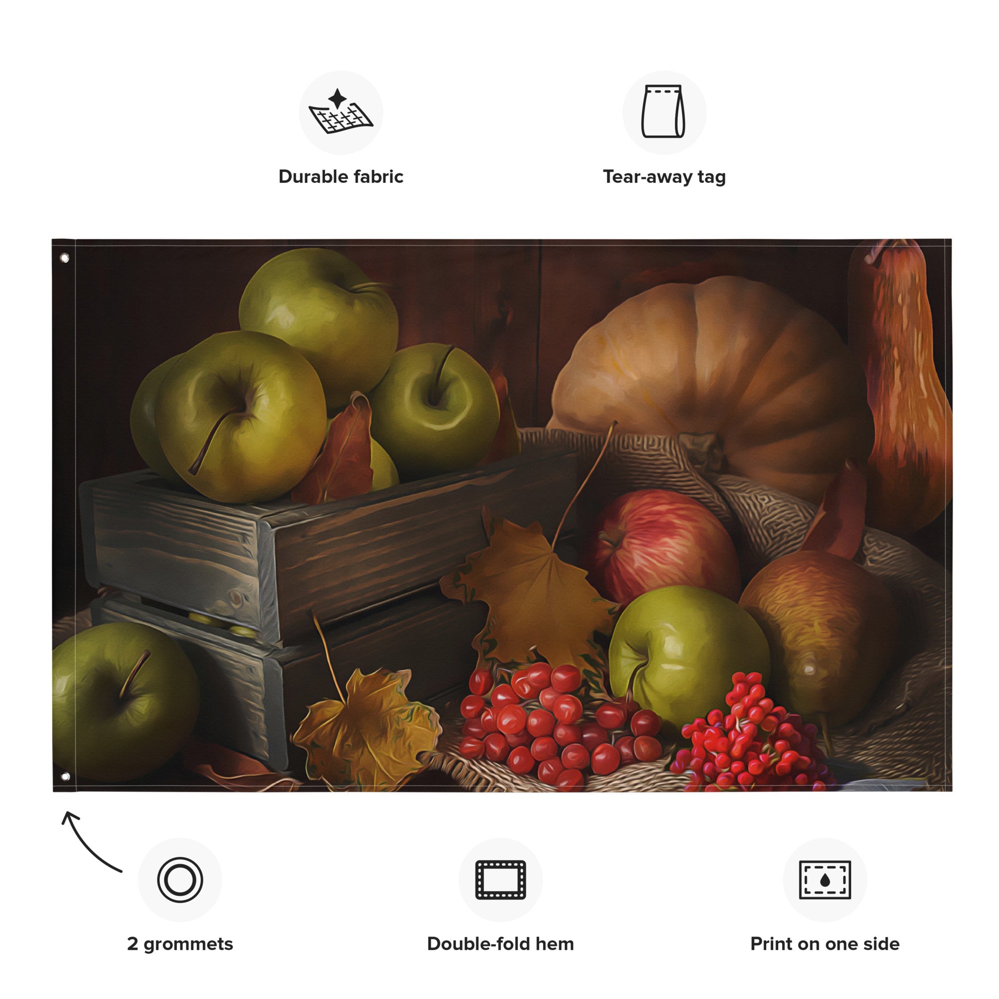 Still Life Pumpkin Painting Flag Tapestry-1