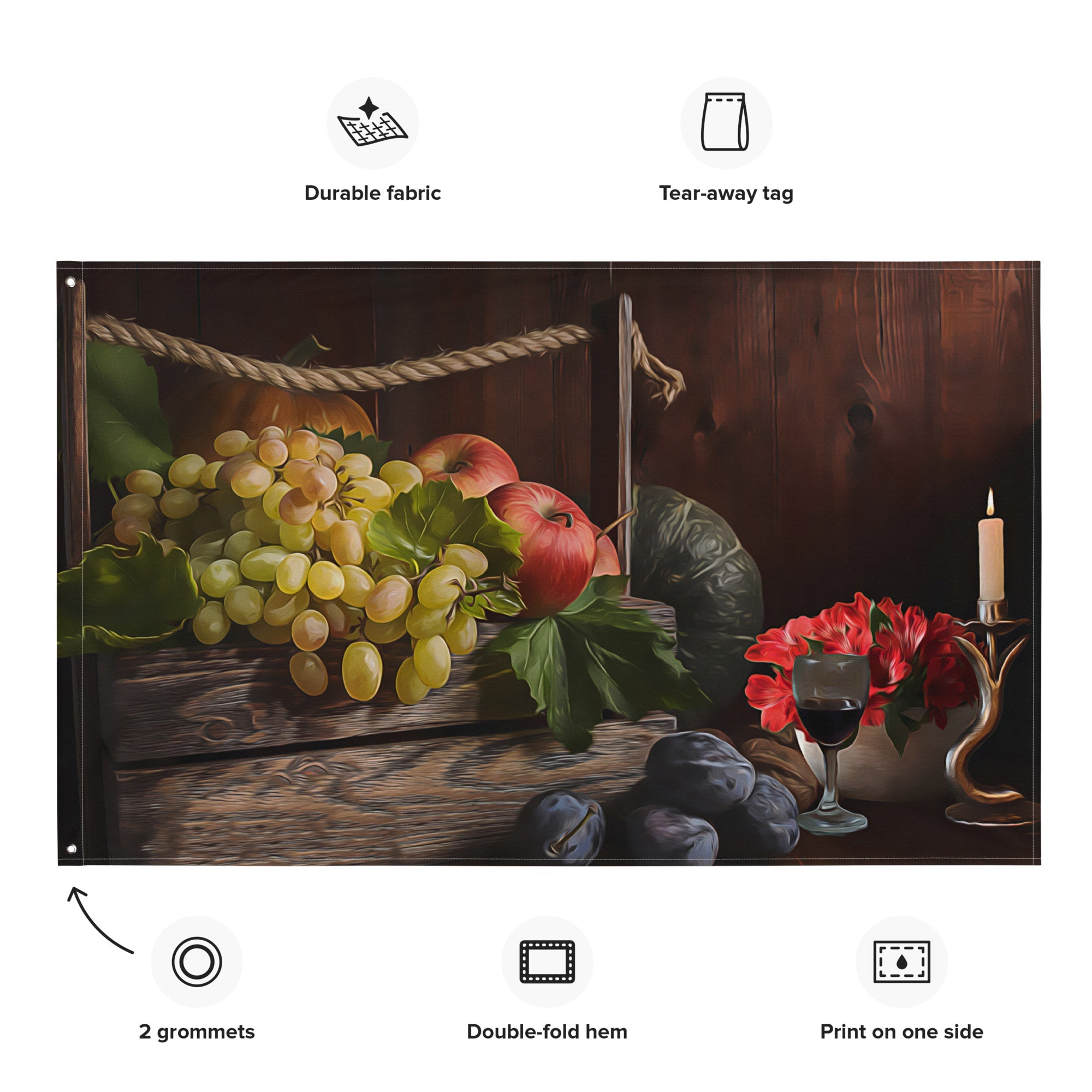 Rope Still Life Painting Flag Tapestry-1