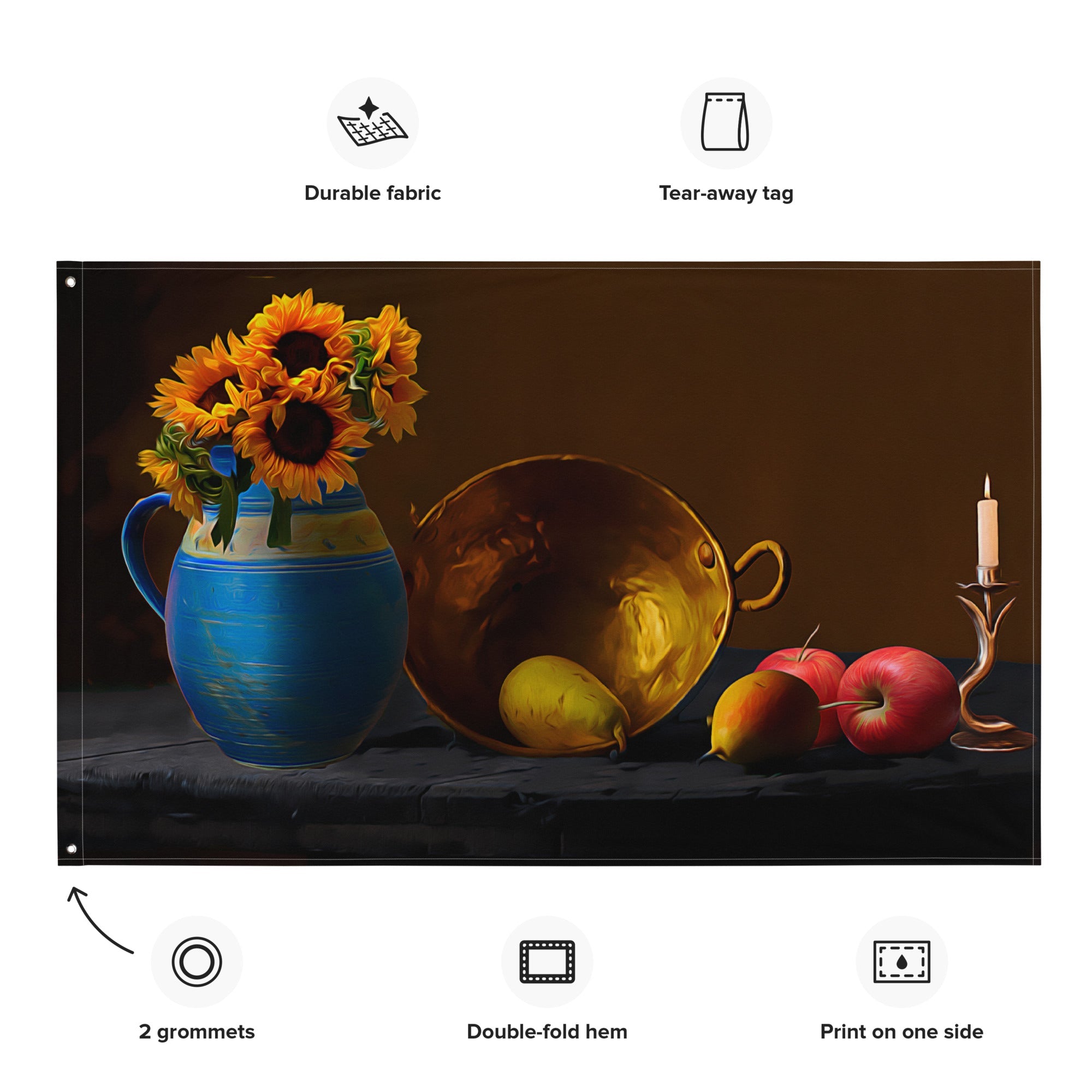 Wok Still Life Painting Flag Tapestry-1