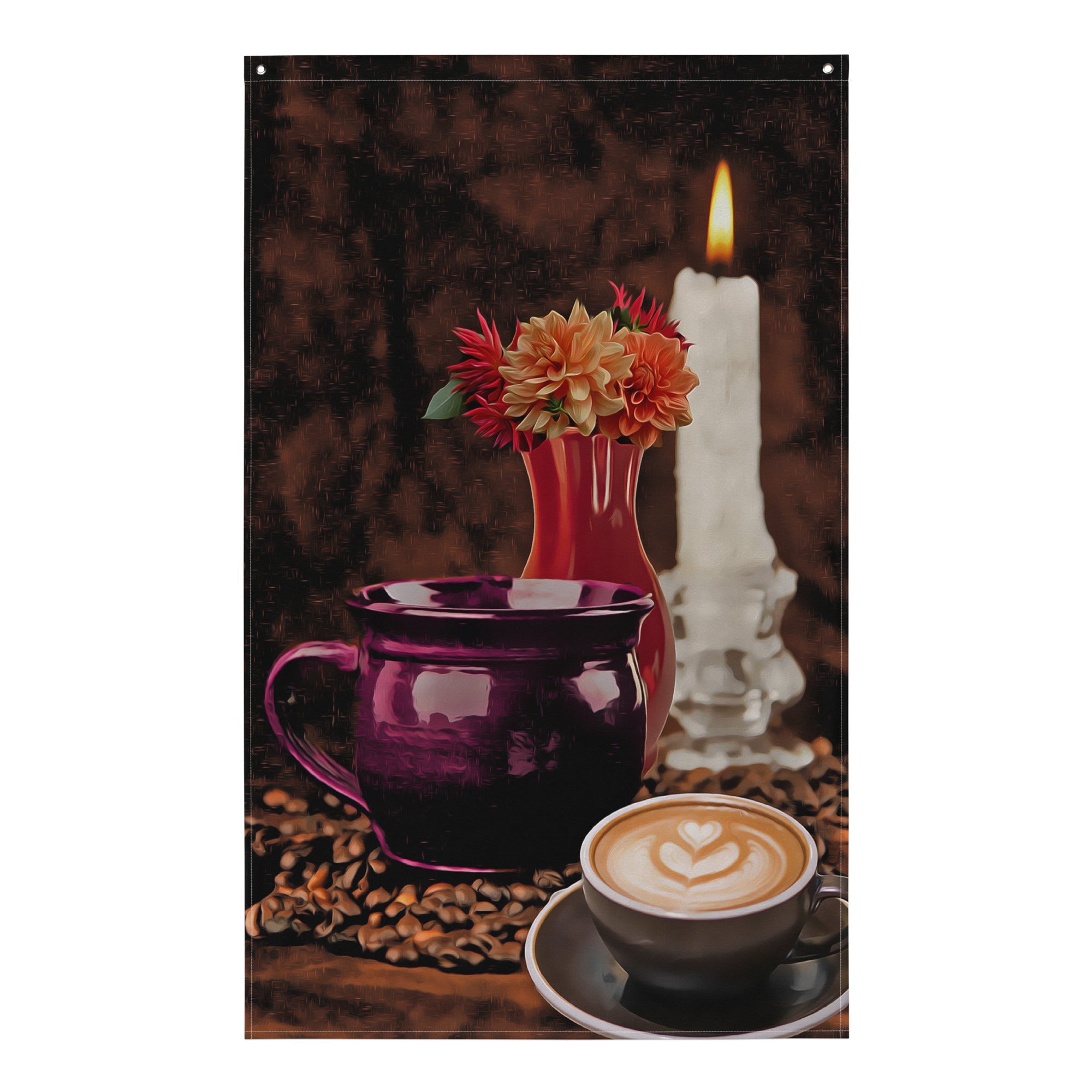 Still Life Vinatge Painting 2 Flag Tapestry-0