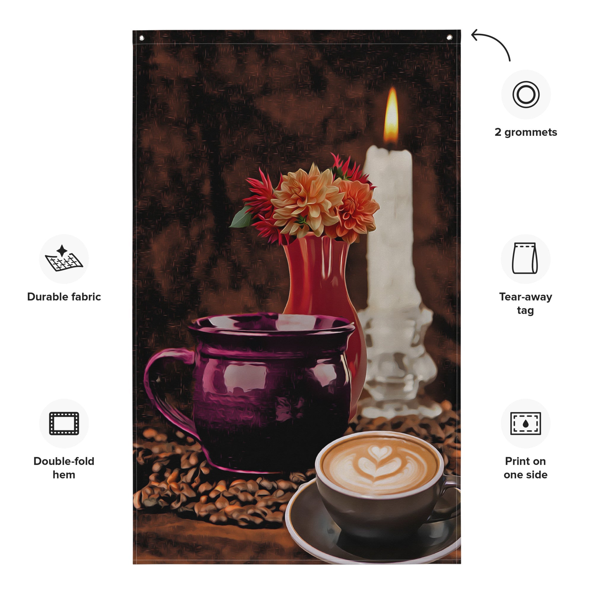 Still Life Vinatge Painting 2 Flag Tapestry-1