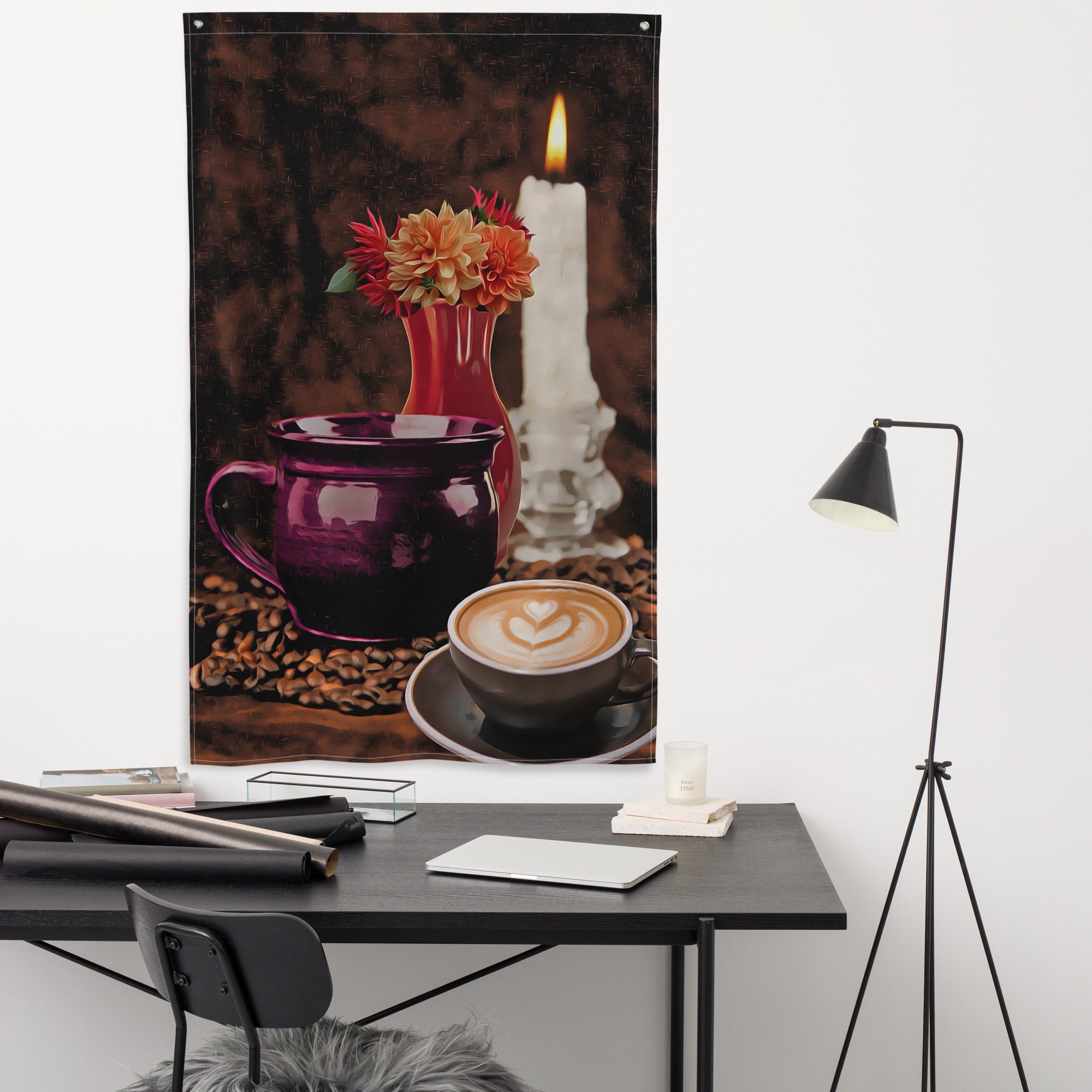 Still Life Vinatge Painting 2 Flag Tapestry-3