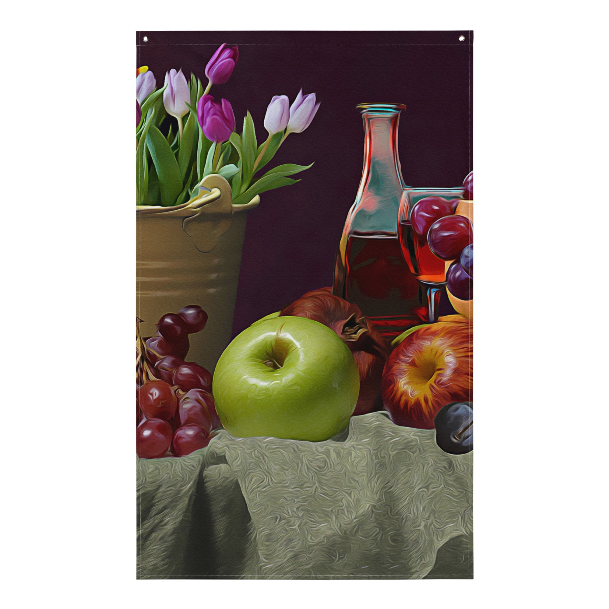 Fruit Still Life Painting Flag Tapestry-0