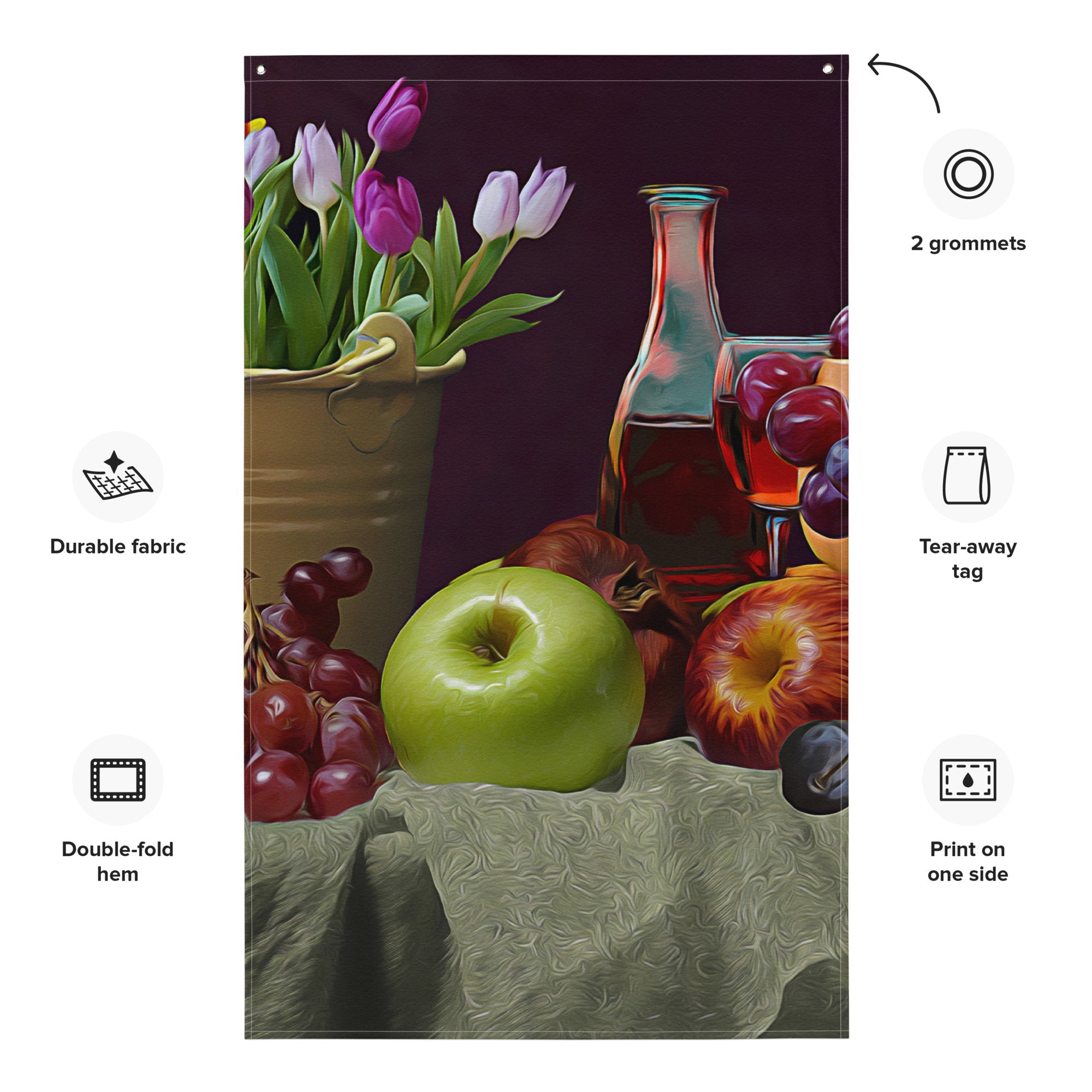 Fruit Still Life Painting Flag Tapestry-1