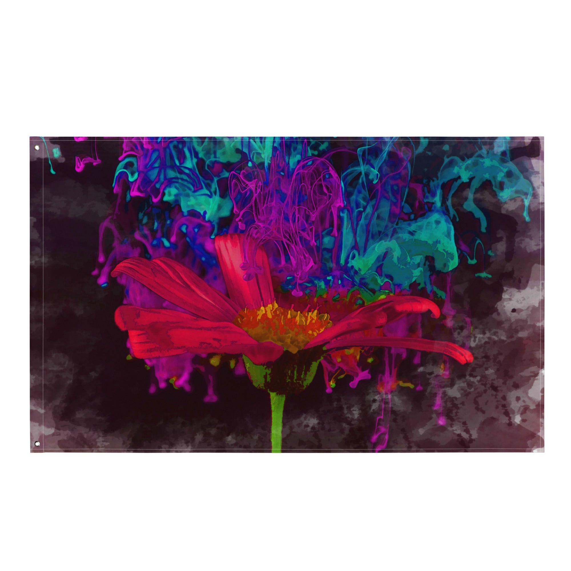Modern Art  Abstract  Flower Painting Flag Tapestry-0