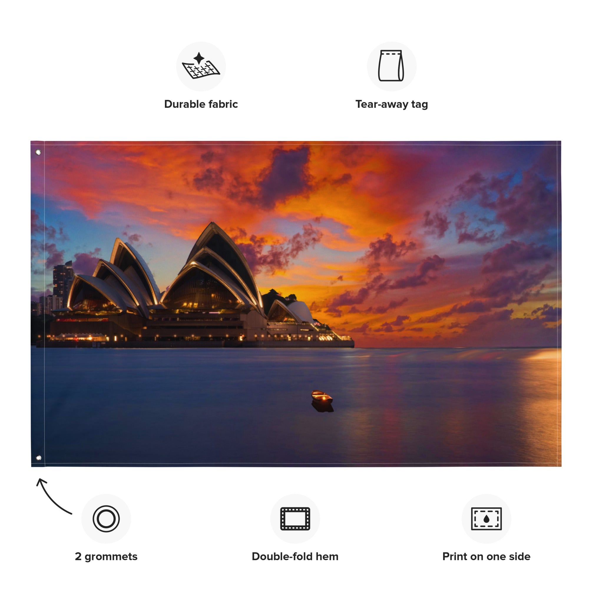 Sydney Opera House Painting Flag Tapestry-1