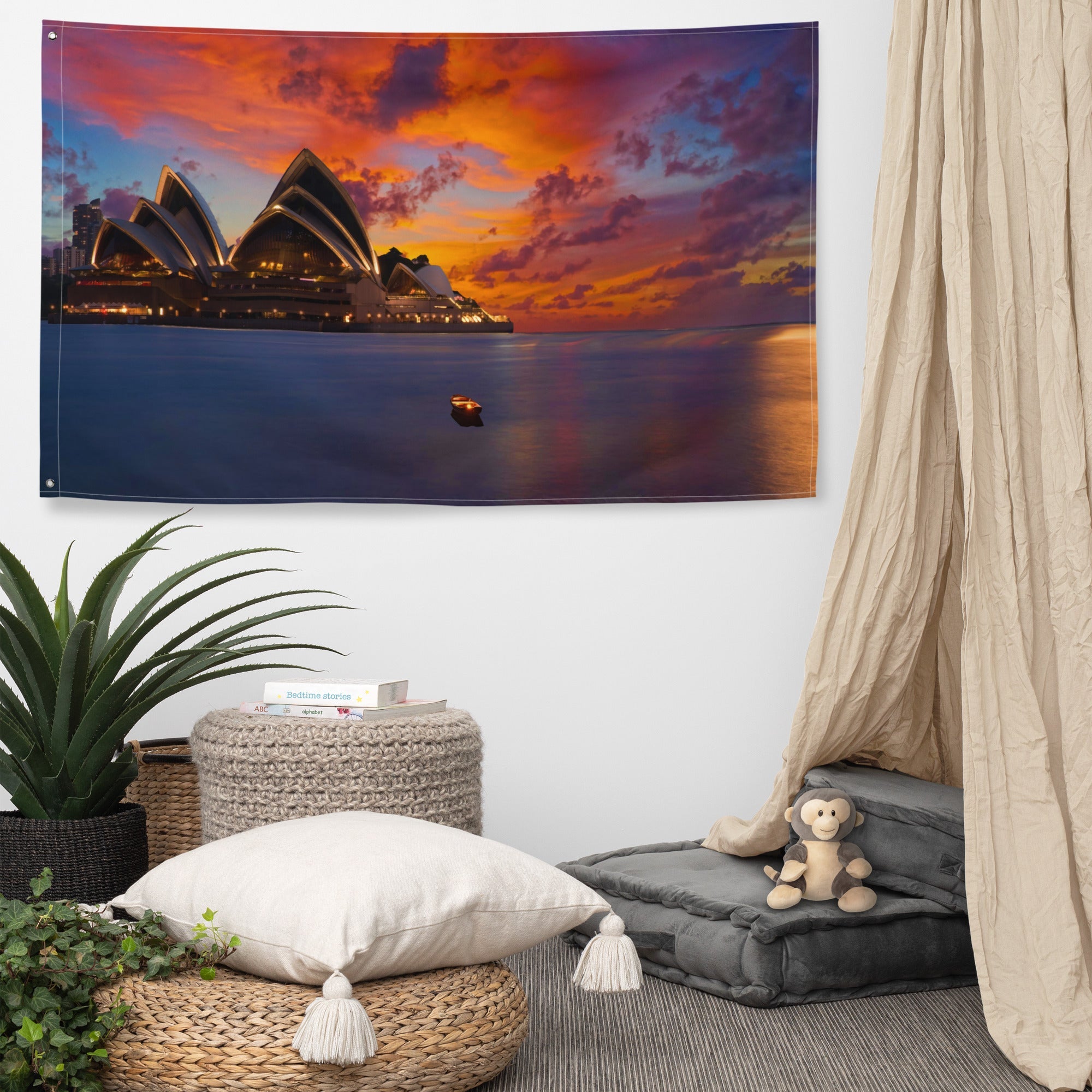 Sydney Opera House Painting Flag Tapestry-4