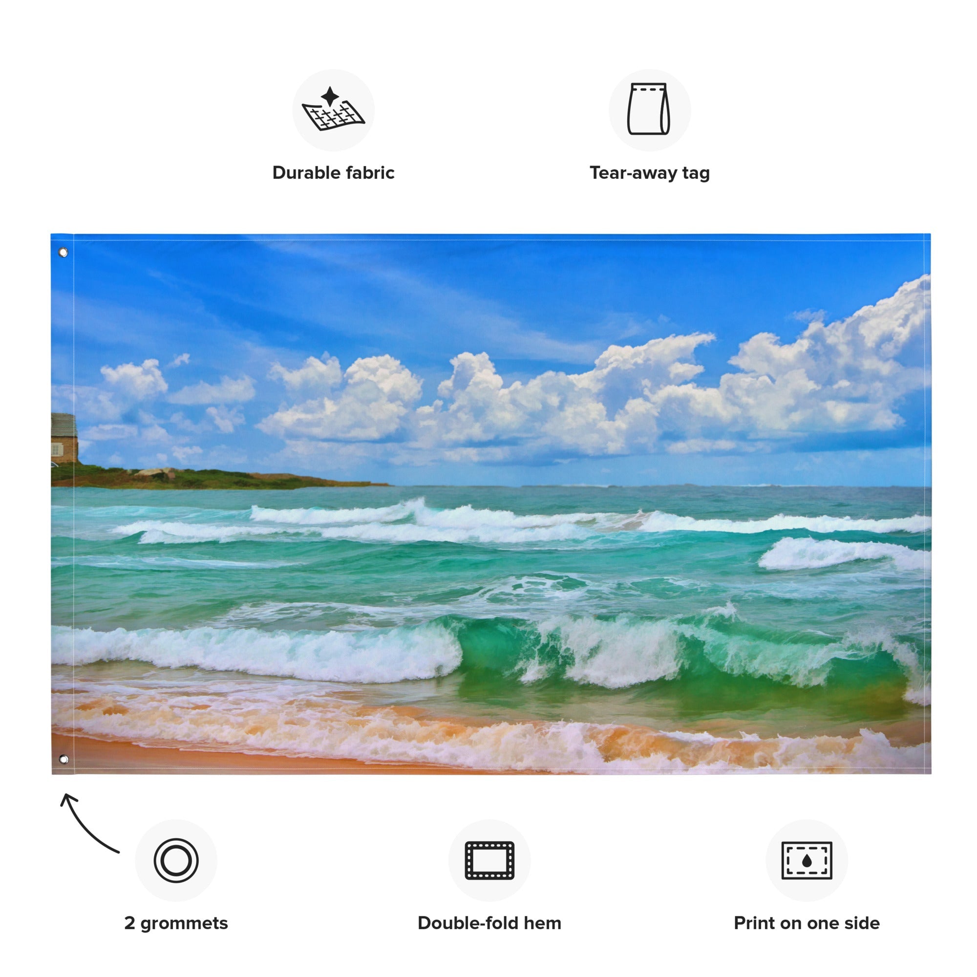 Bondi Beach Painting Flag Tapestry-1