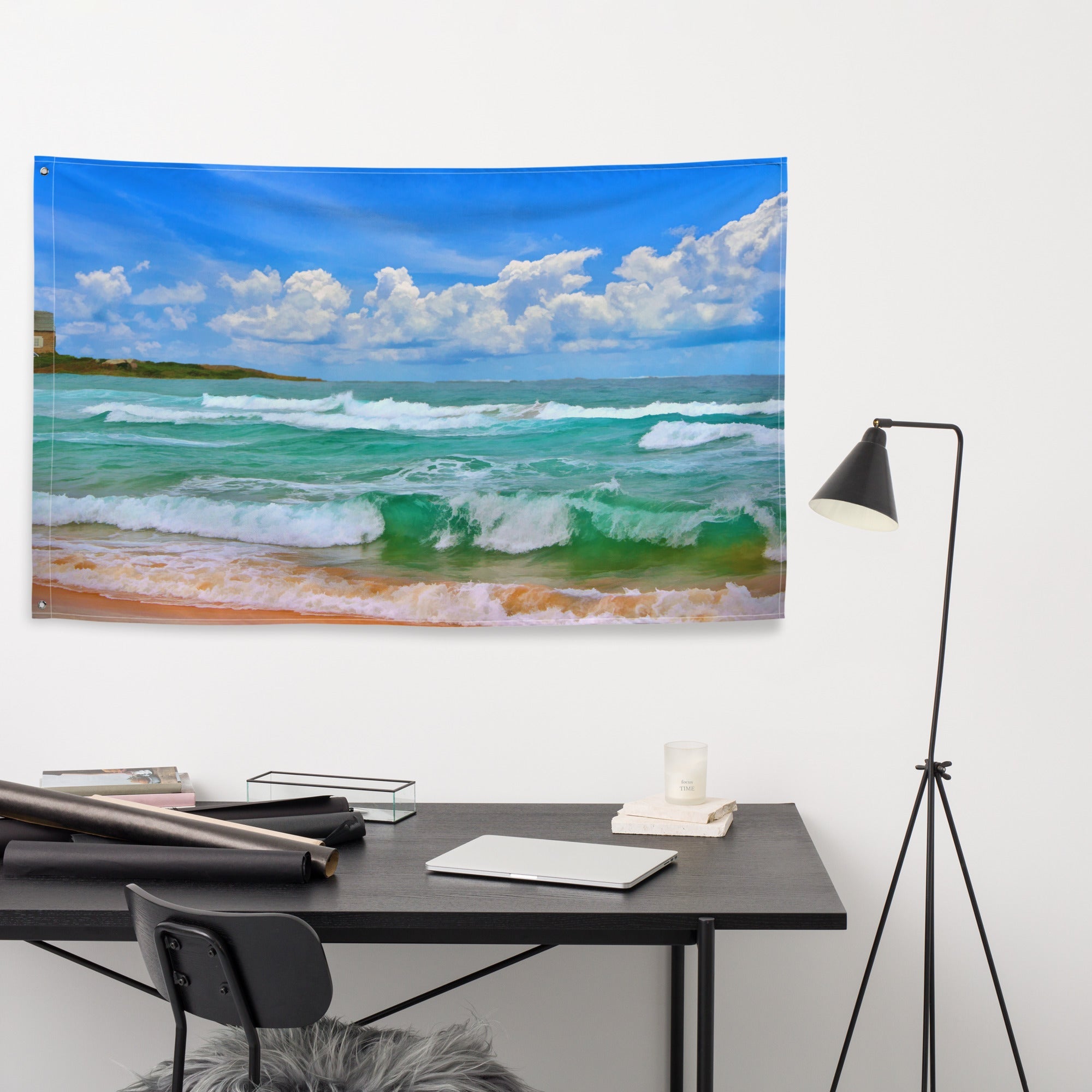 Bondi Beach Painting Flag Tapestry-3