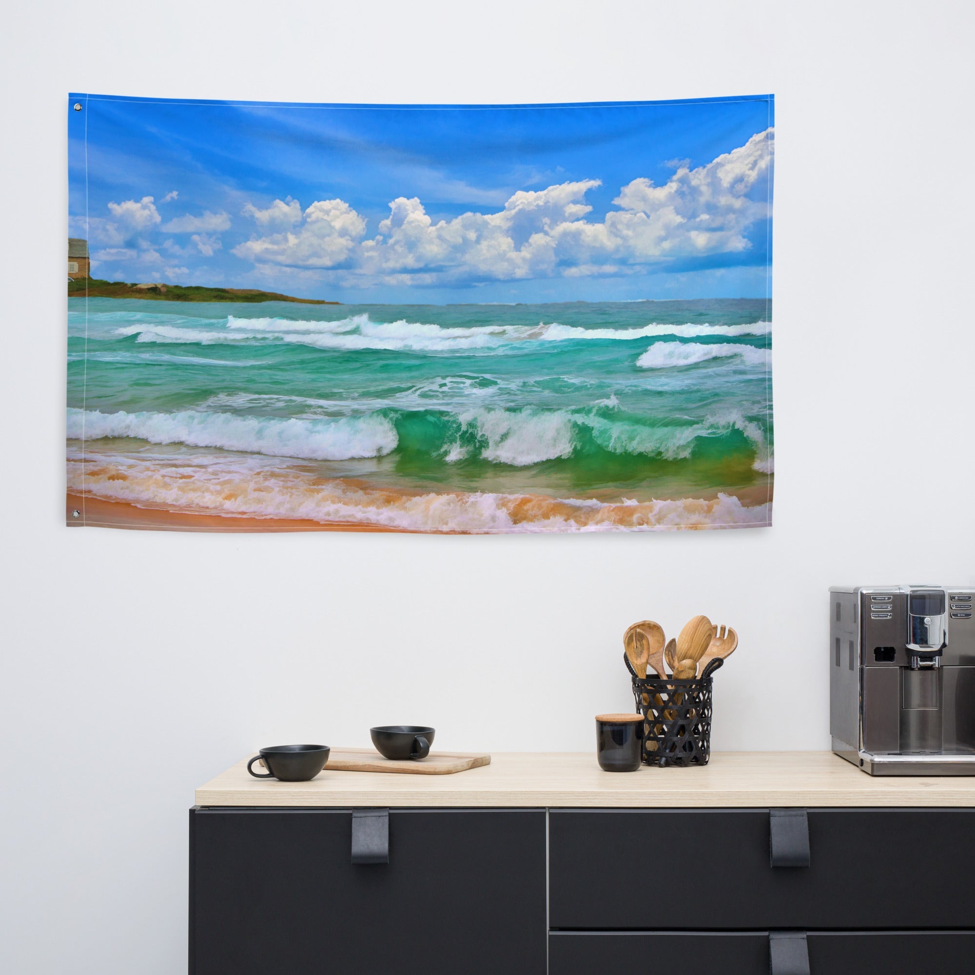 Bondi Beach Painting Flag Tapestry-4