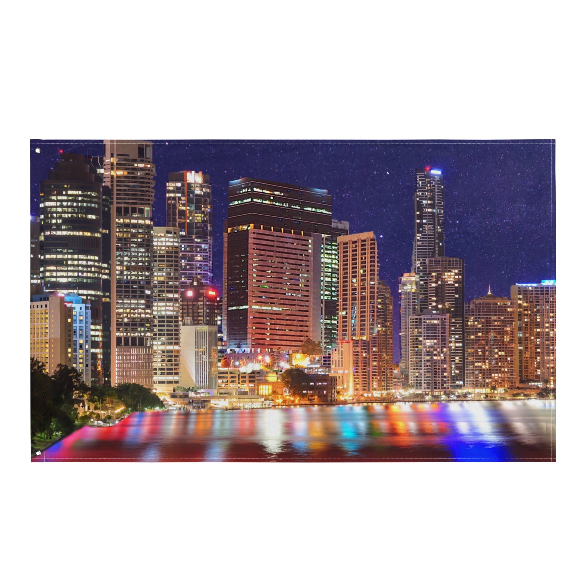 Brisbane City Painting Flag Tapestry-0