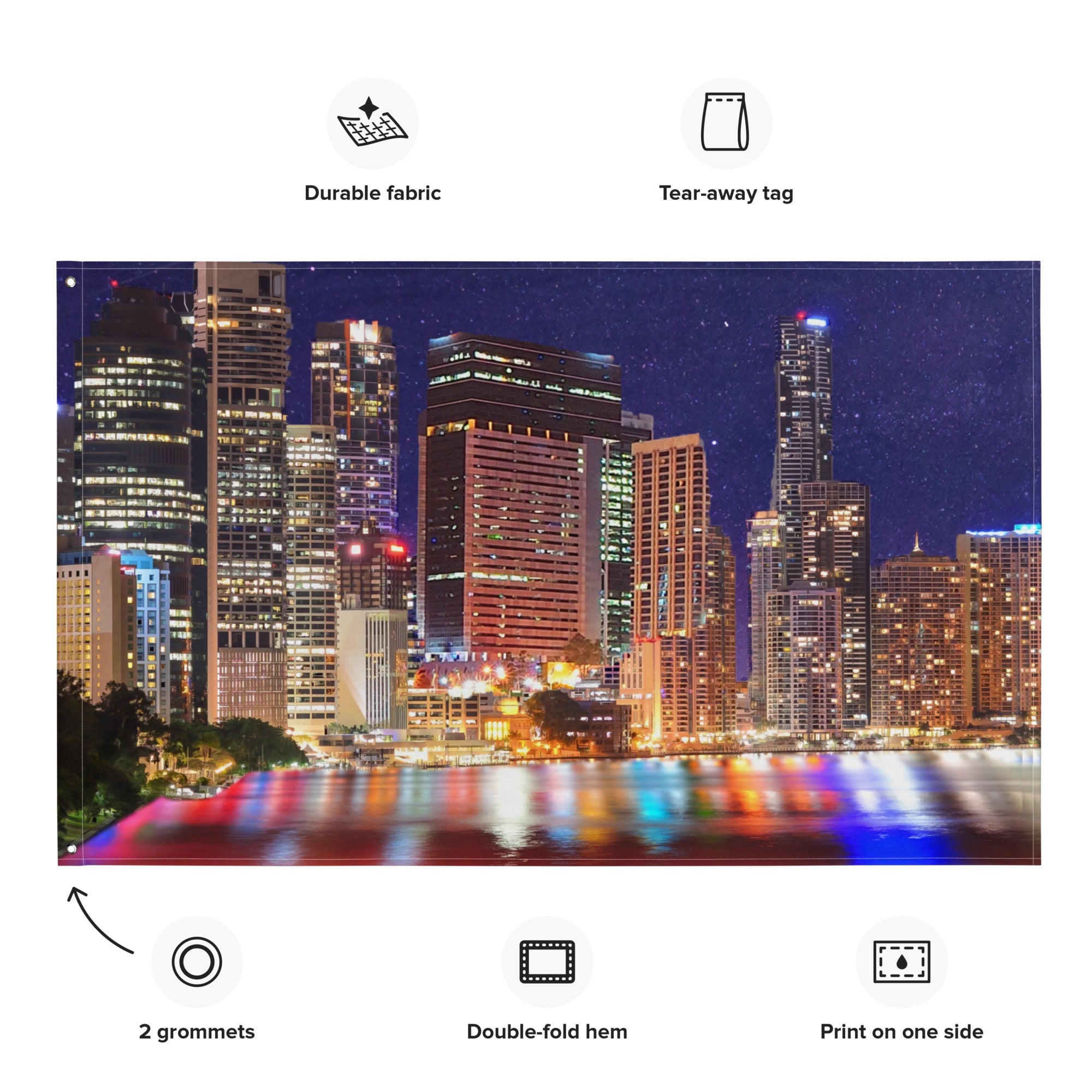 Brisbane City Painting Flag Tapestry-1