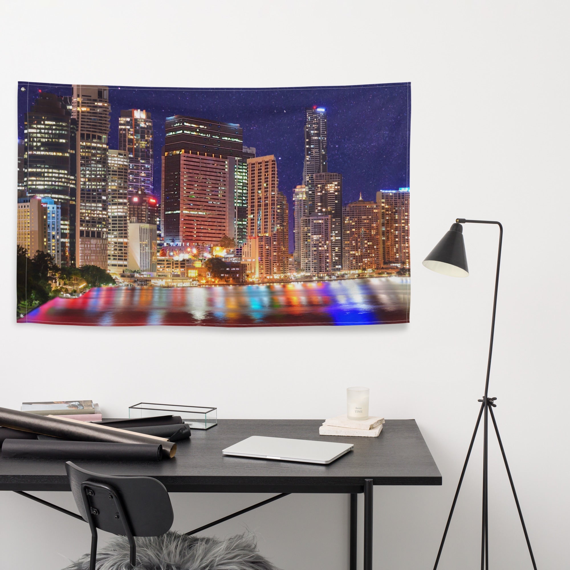 Brisbane City Painting Flag Tapestry-3