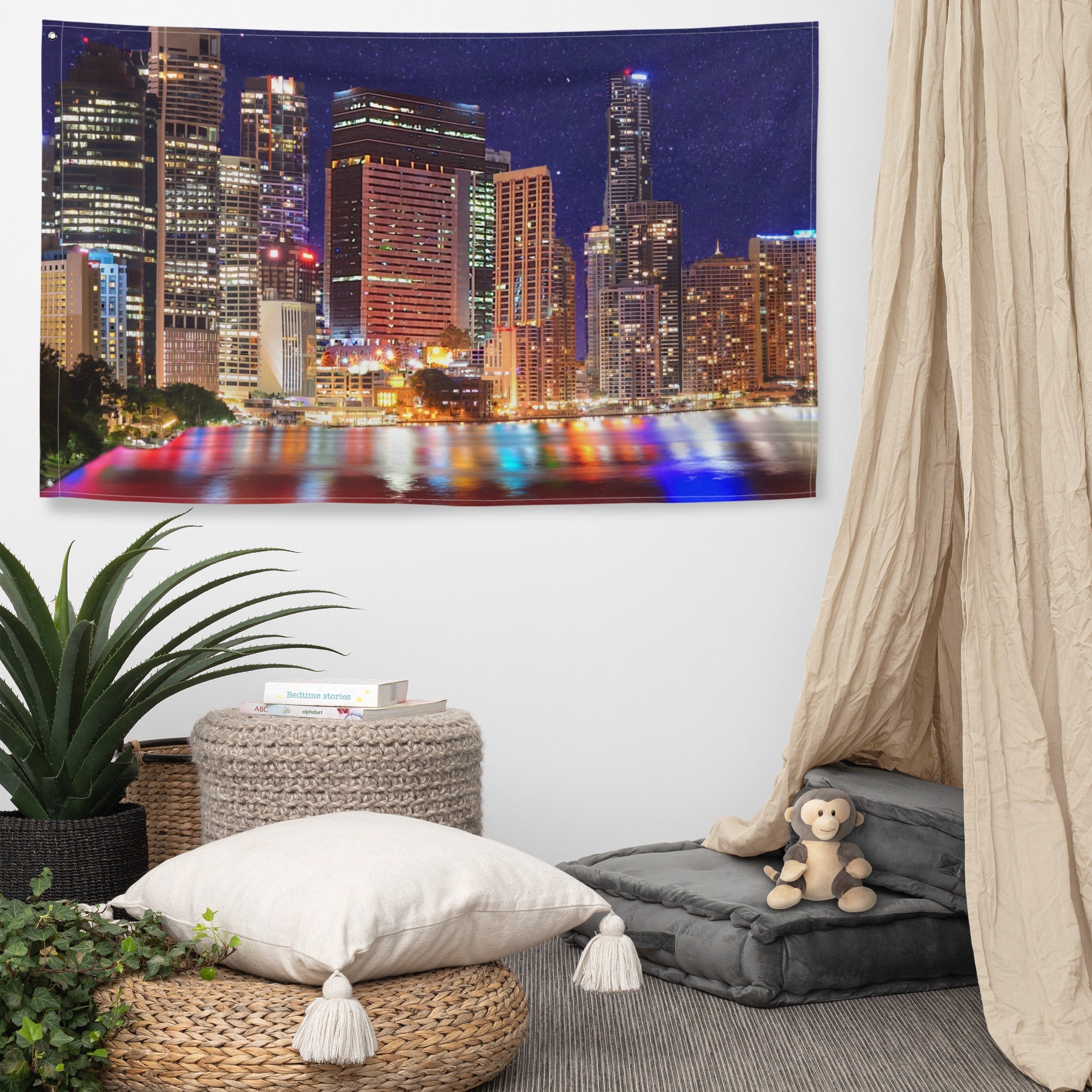 Brisbane City Painting Flag Tapestry-4