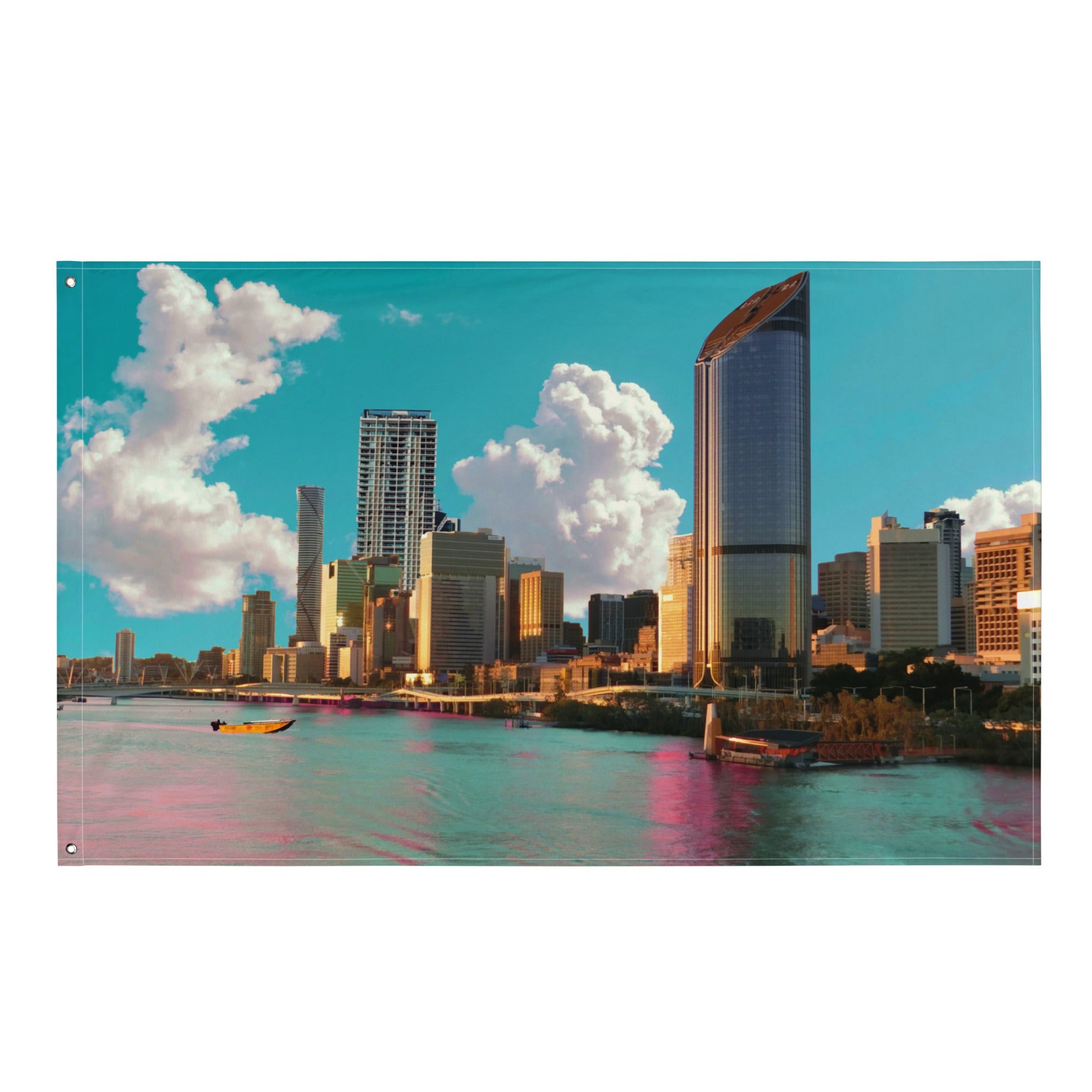 Brisbane Brisbane  River Side  Art  Painting  Flag Tapestry-0
