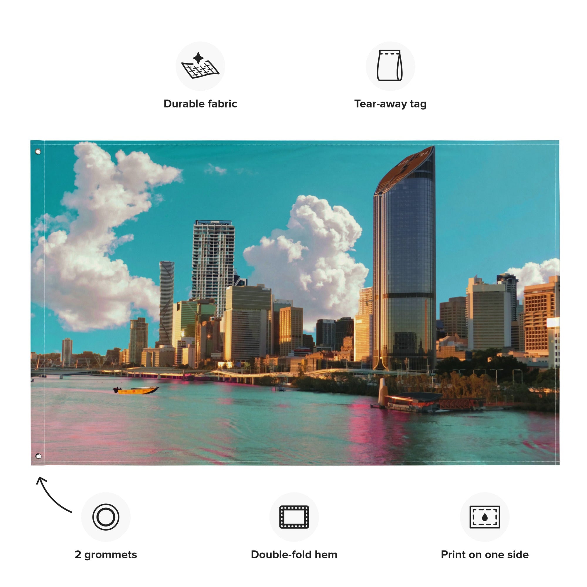 Brisbane Brisbane  River Side  Art  Painting  Flag Tapestry-1