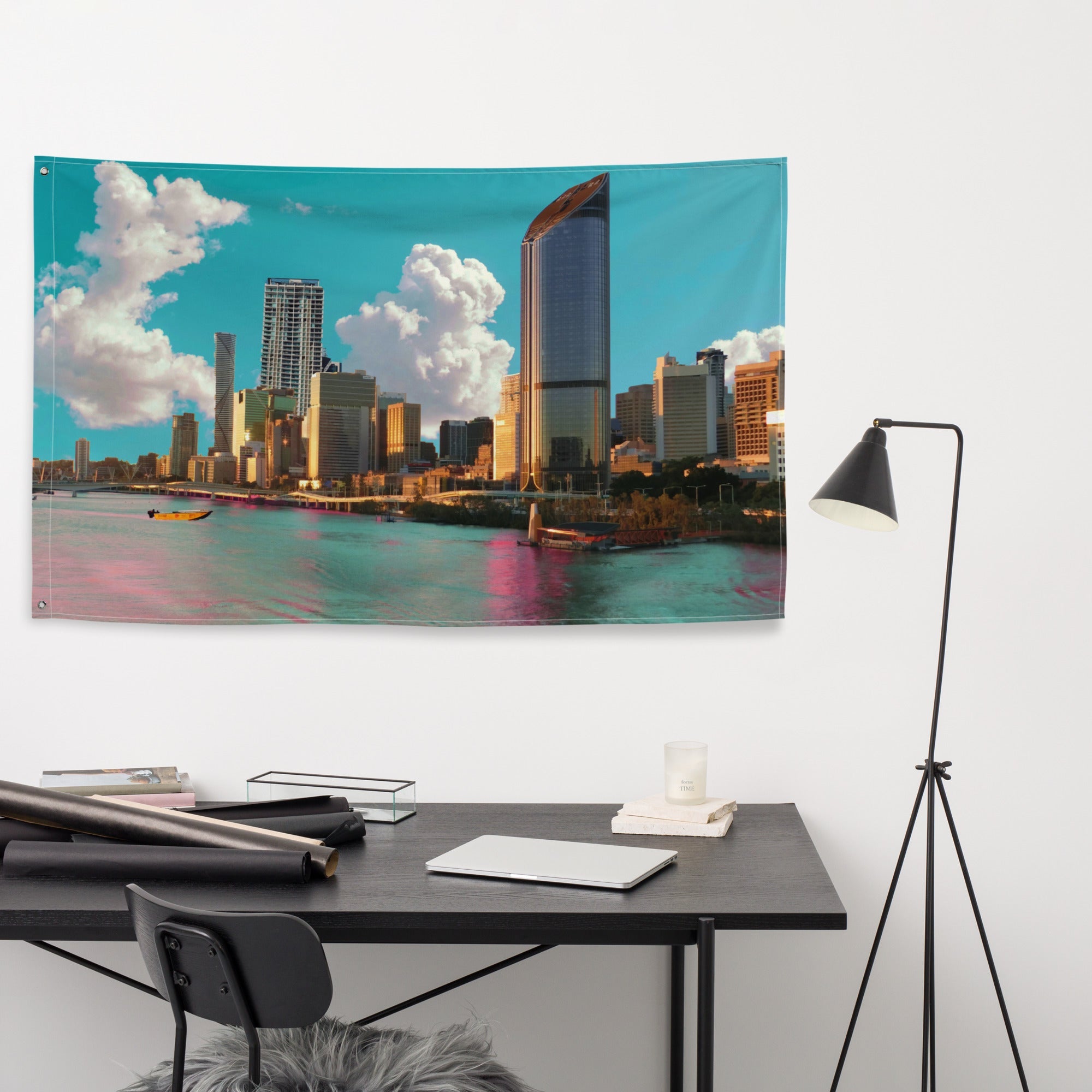Brisbane Brisbane  River Side  Art  Painting  Flag Tapestry-3
