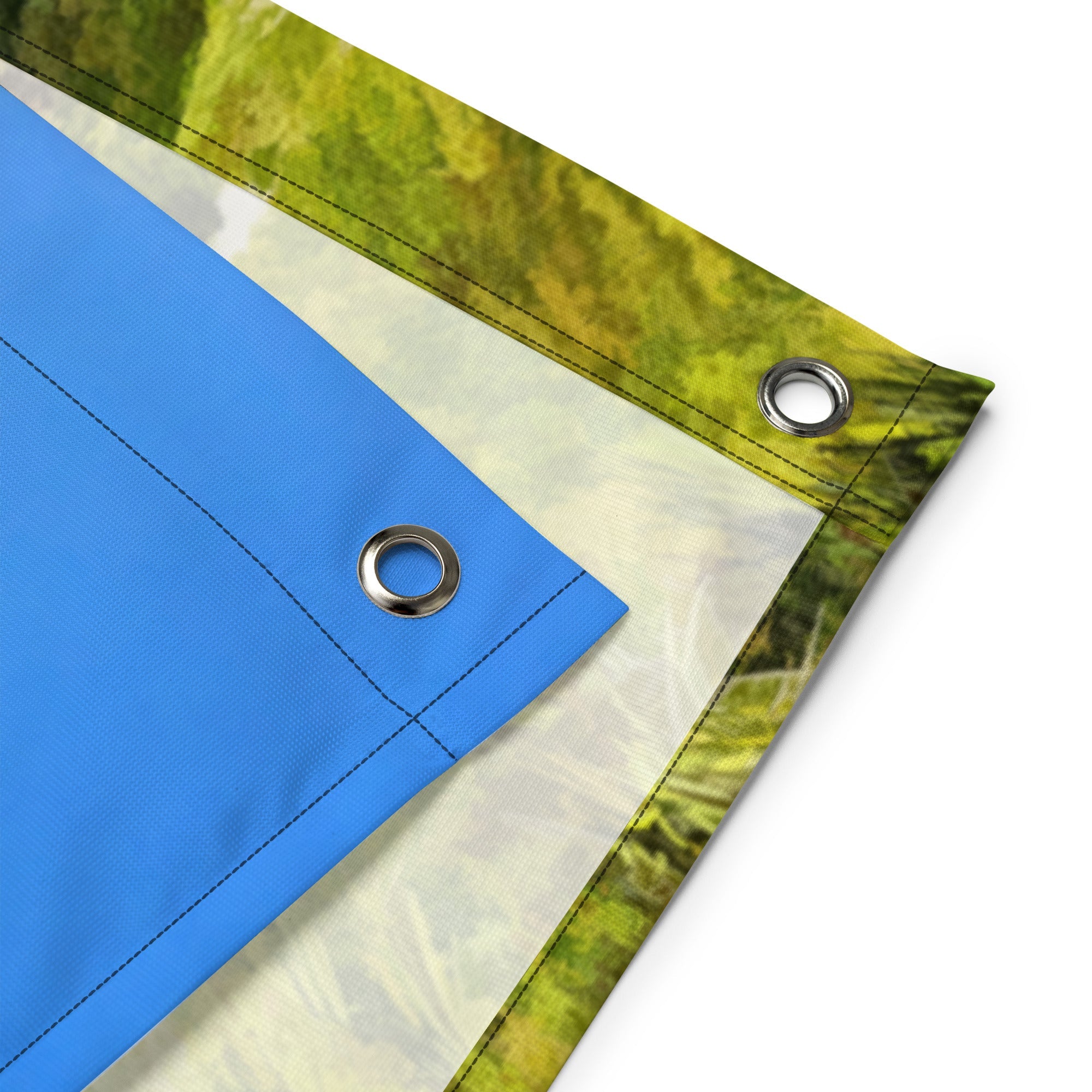 Mountain Beach Painting Flag-3